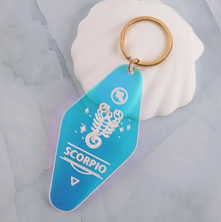 Holographic Astrology Motel Keychains Horoscope Bag Charms