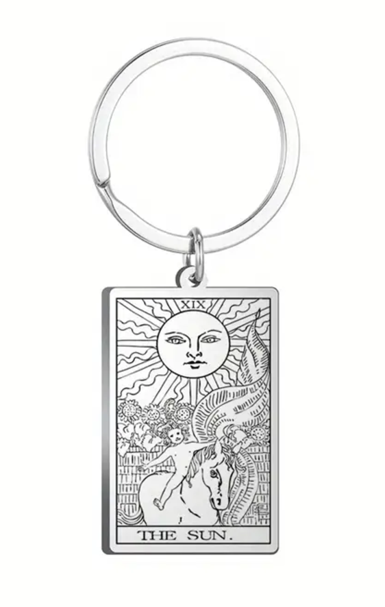 Major Arcana Tarot Keyrings - Stainless Steel Keyring for Men and Women
