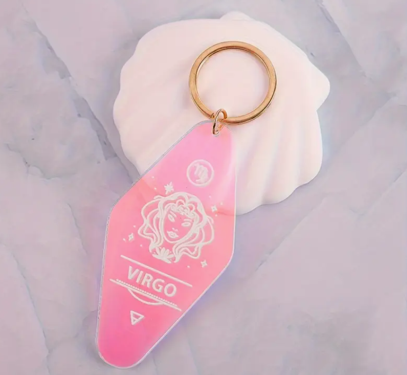 Holographic Astrology Motel Keychains Horoscope Bag Charms