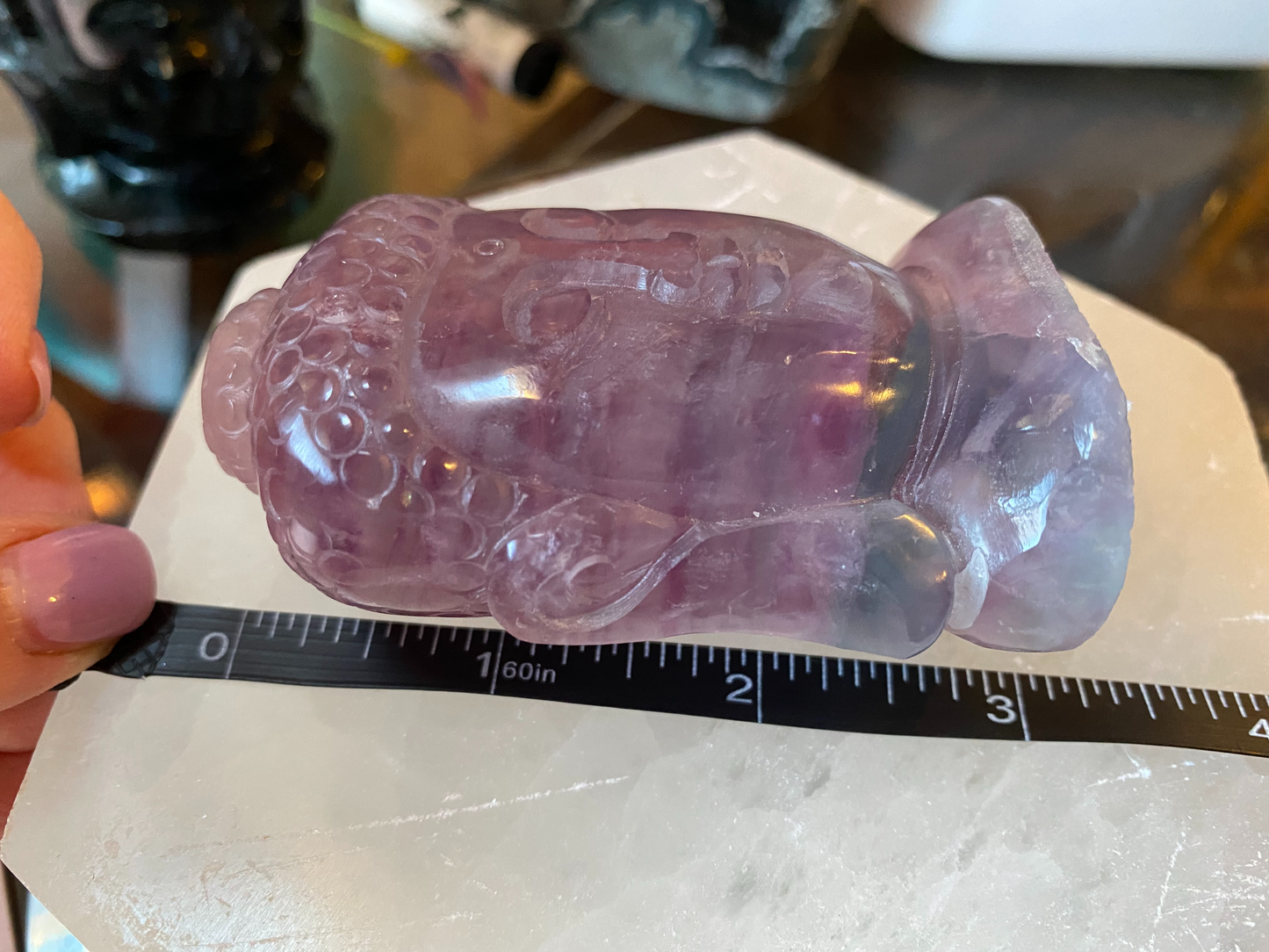 Rainbow Fluorite Buddha Head - The Healing Collective NY