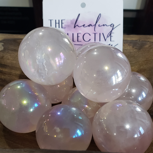Rose Aura Quartz Mini Sphere - The Healing Collective NY