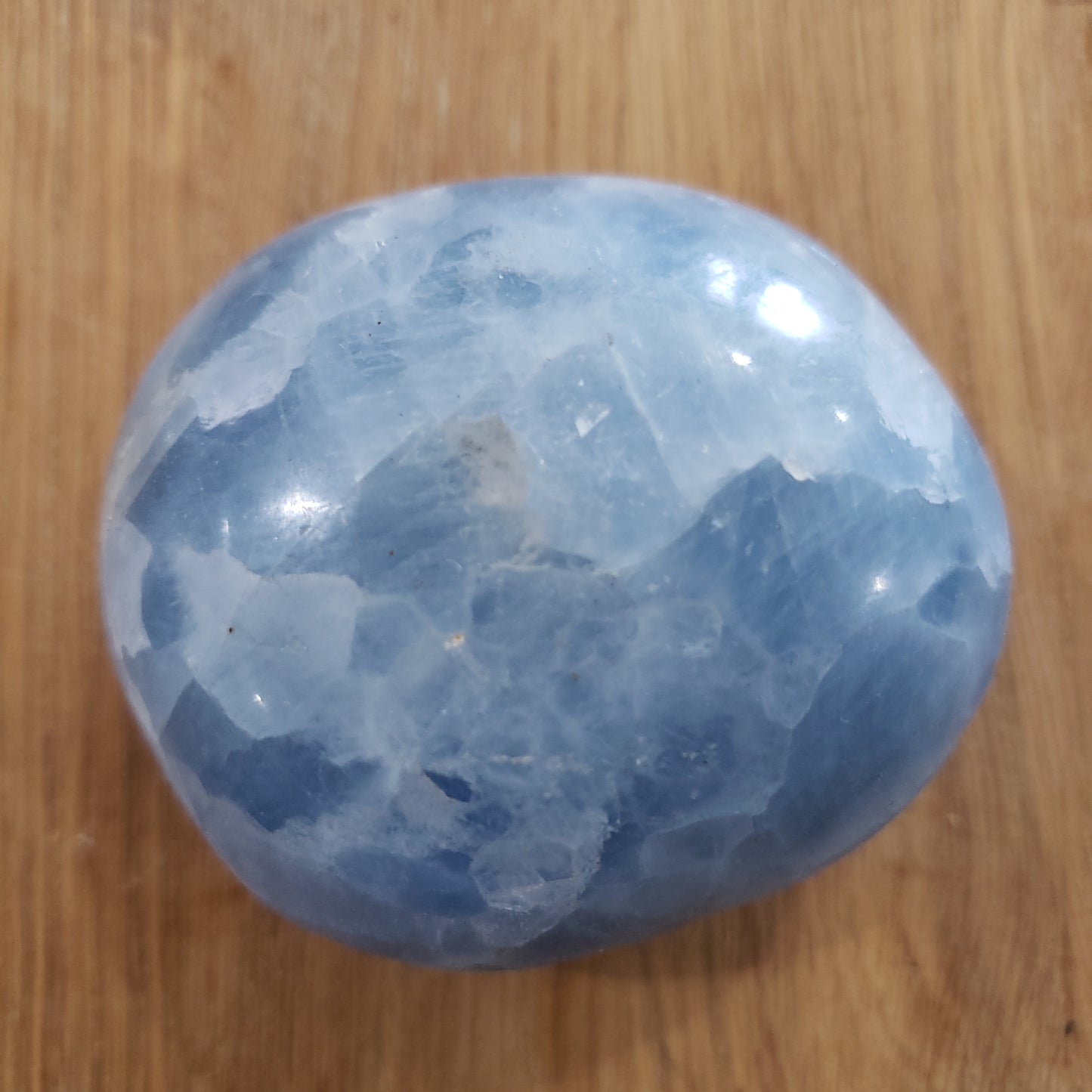 Blue Calcite Palm Stone - The Healing Collective NY