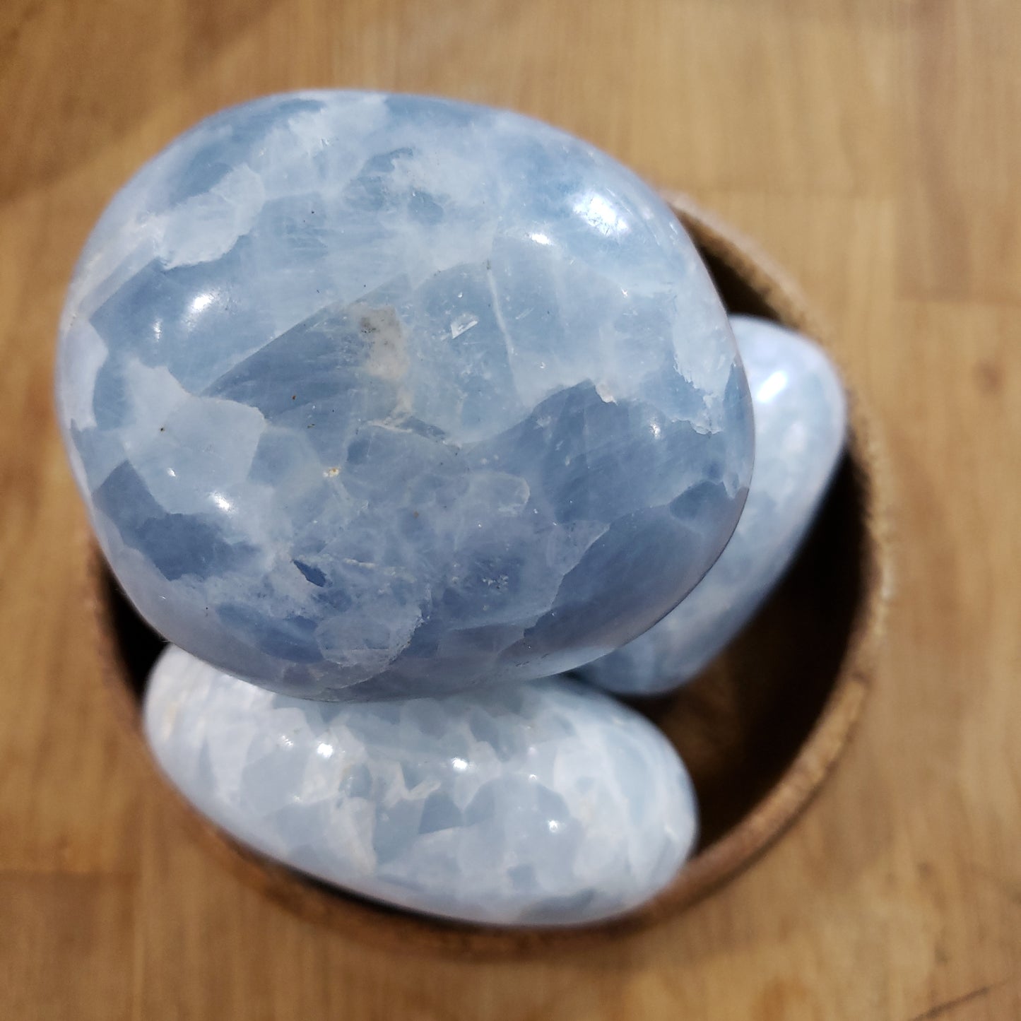 Blue Calcite Palm Stone - The Healing Collective NY