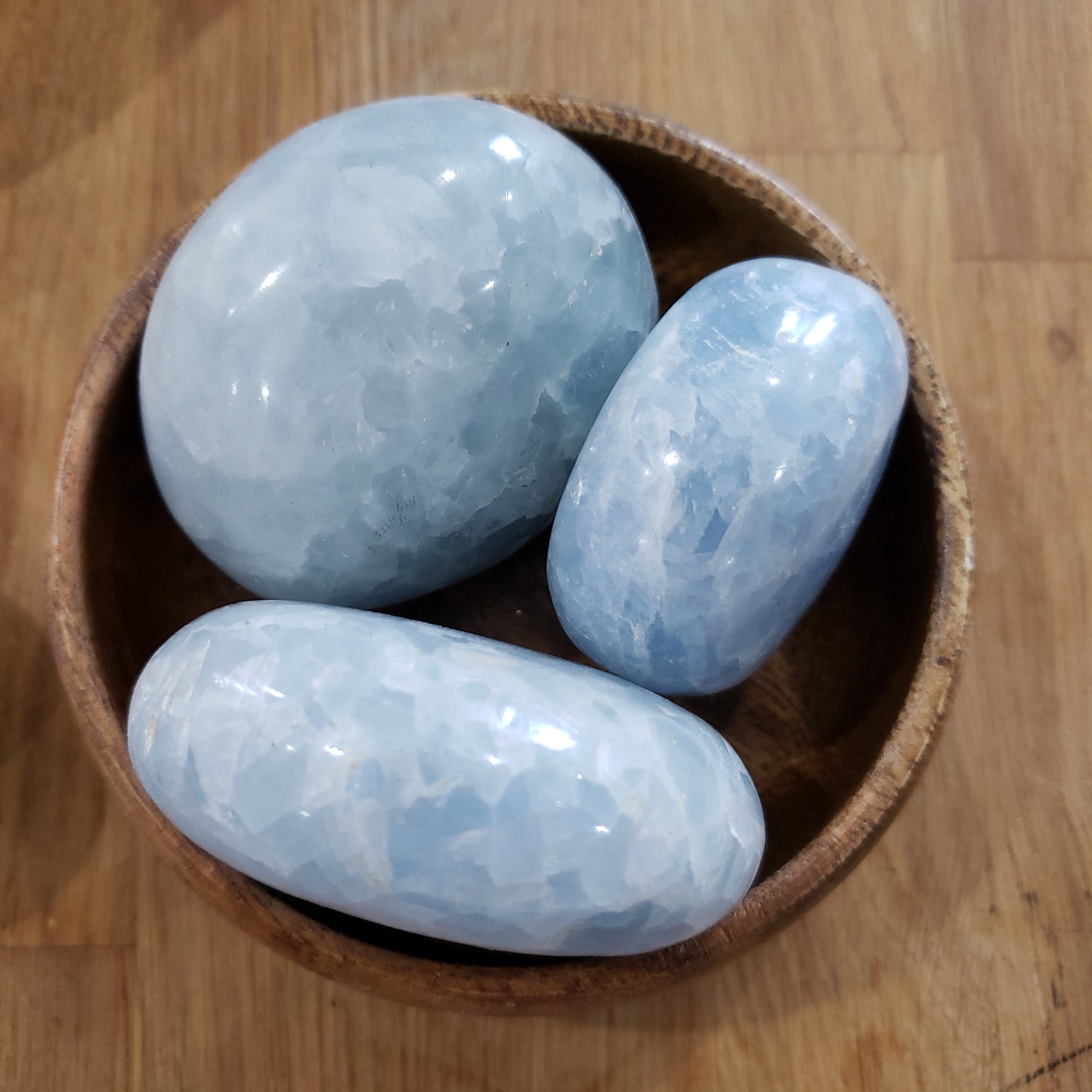 Blue Calcite Palm Stone - The Healing Collective NY