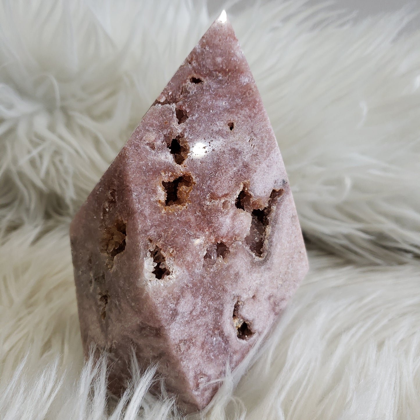 Pink Amethyst Geometric Flame - The Healing Collective NY