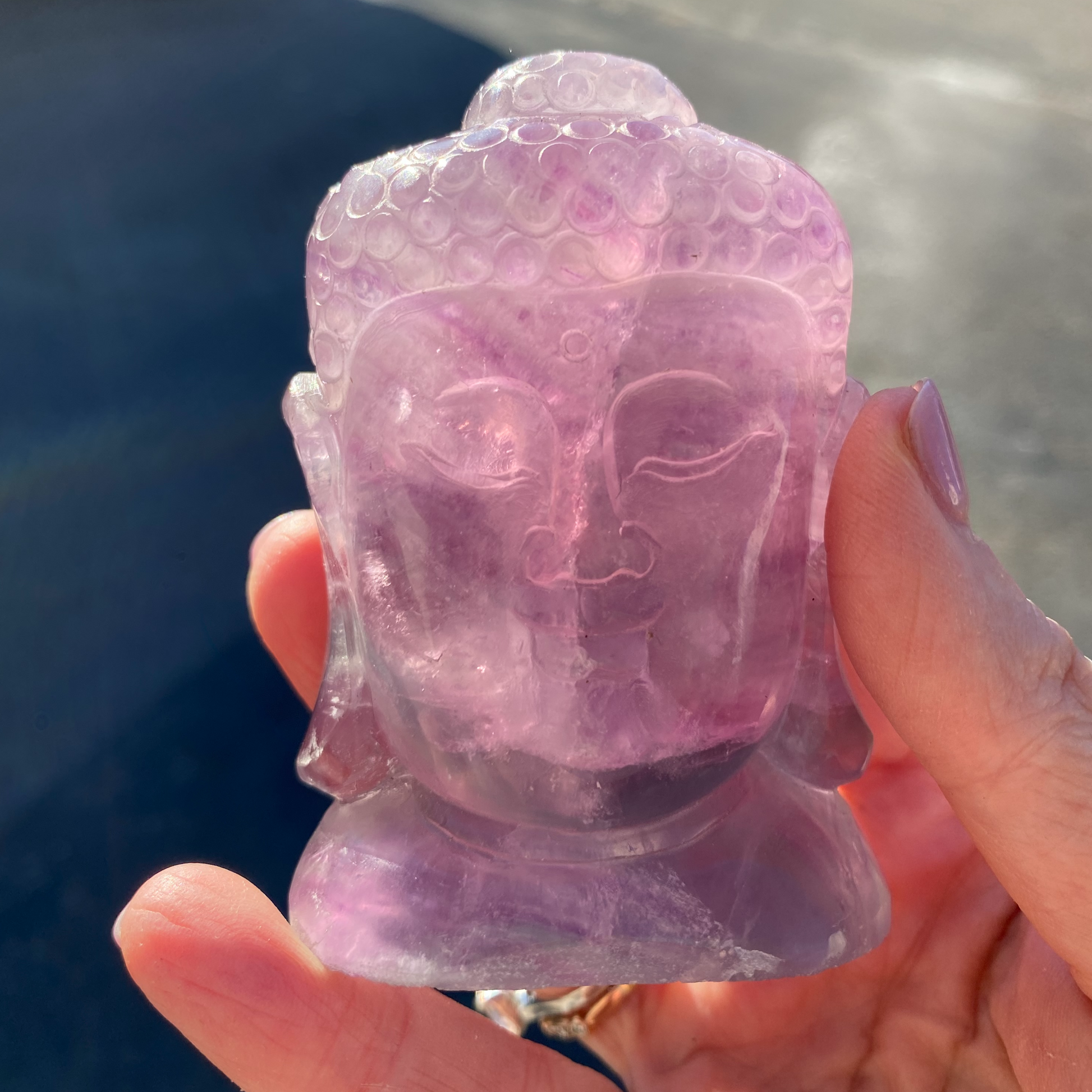 Rainbow Fluorite Buddha Head - The Healing Collective NY