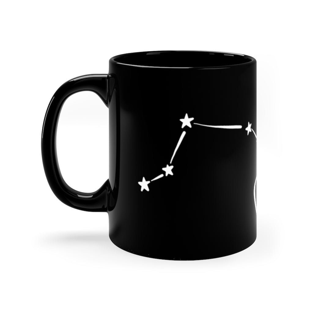 Aries Astrology Sign with Constellation Black Mug - Cozy Coven