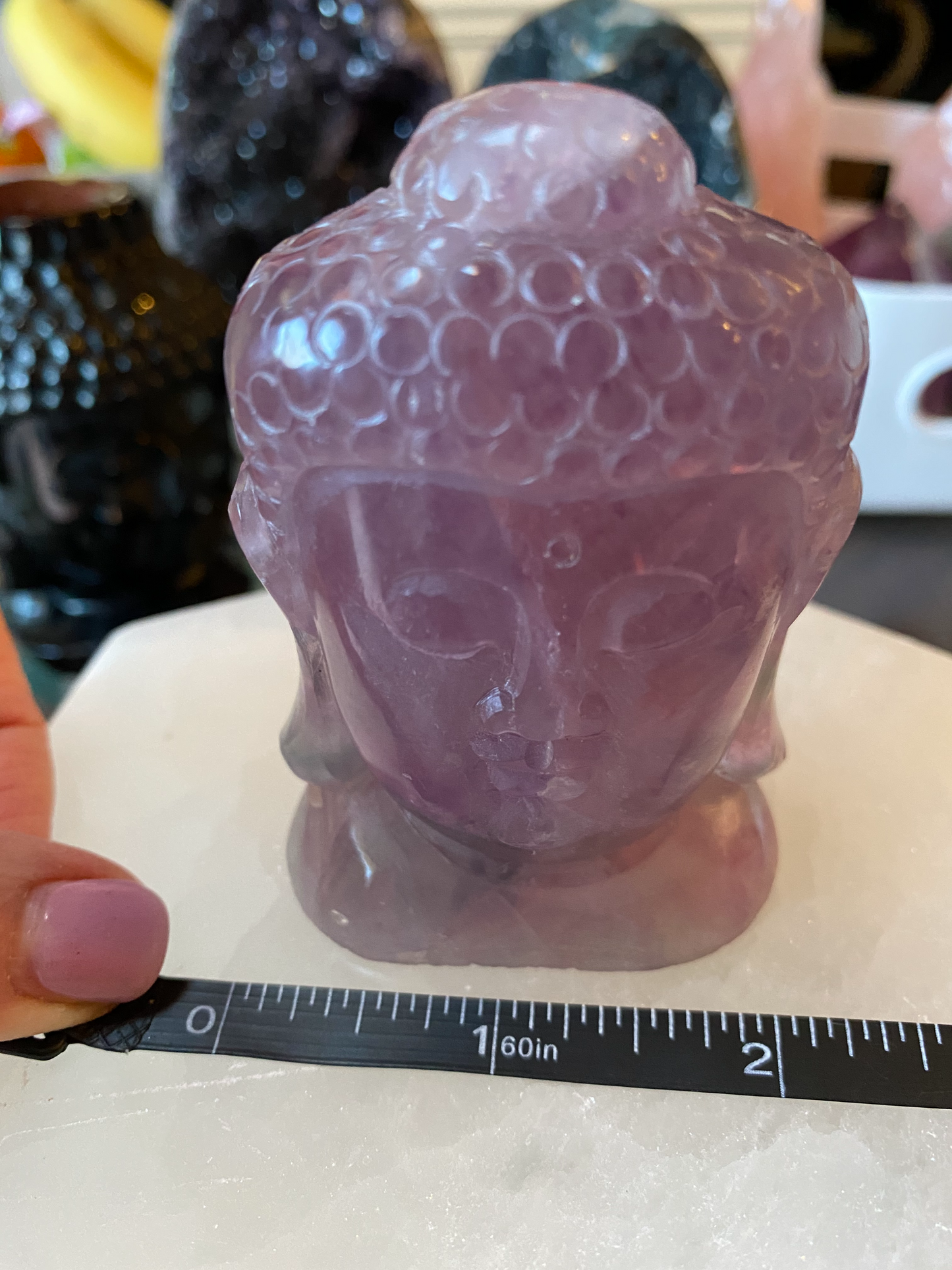 Rainbow Fluorite Buddha Head - The Healing Collective NY
