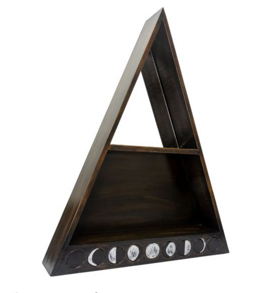 Wooden Moon Phases Altar Shelf w.Mirror - The Healing Collective NY