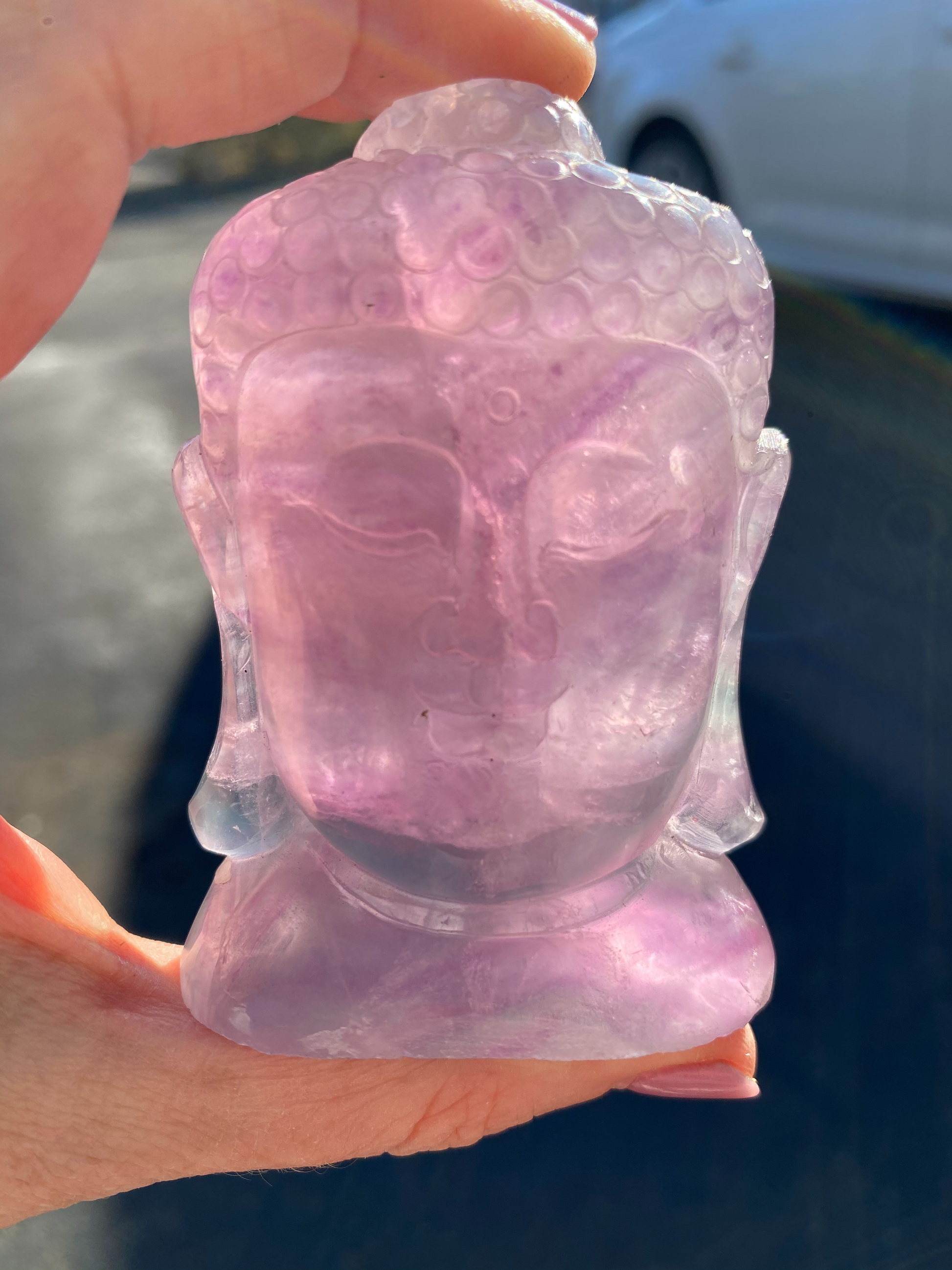 Rainbow Fluorite Buddha Head - The Healing Collective NY