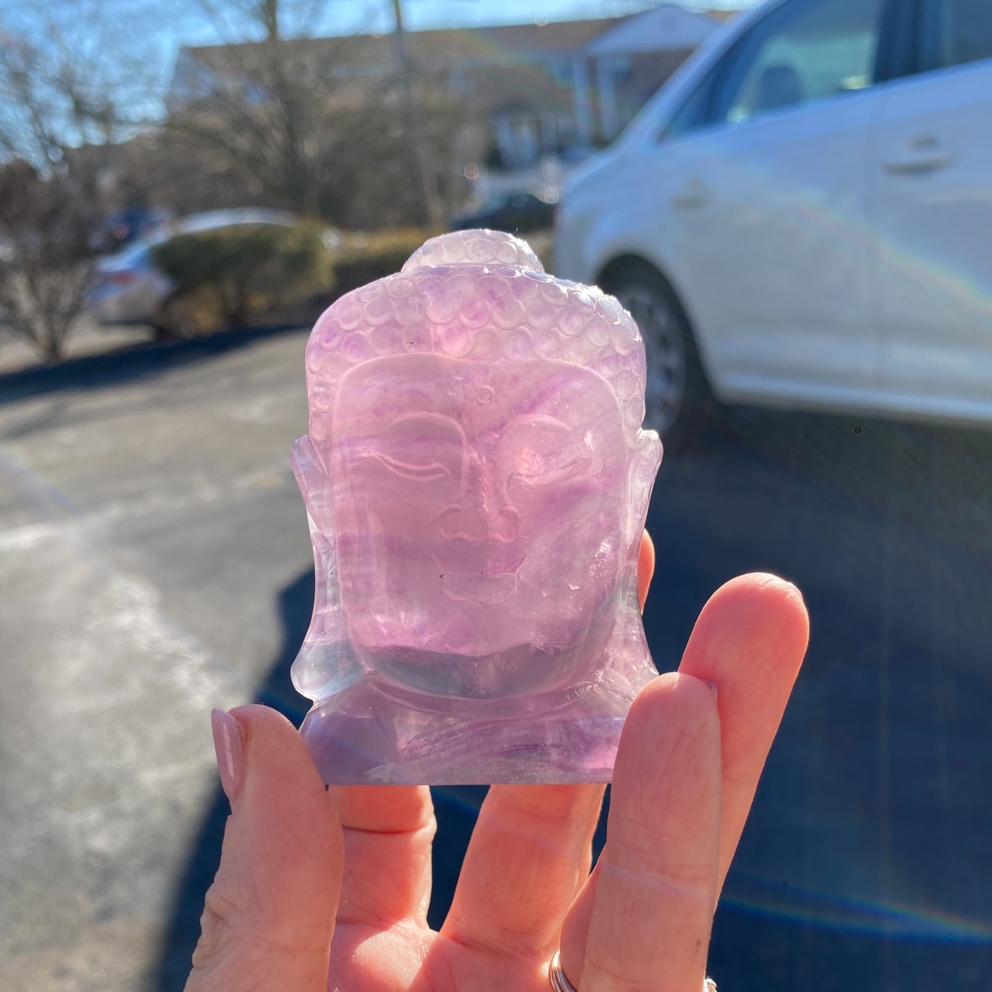 Rainbow Fluorite Buddha Head - The Healing Collective NY