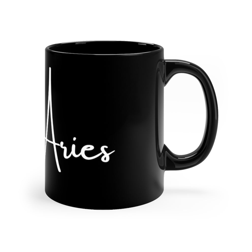 Aries Astrology Sign with Constellation Black Mug - Cozy Coven