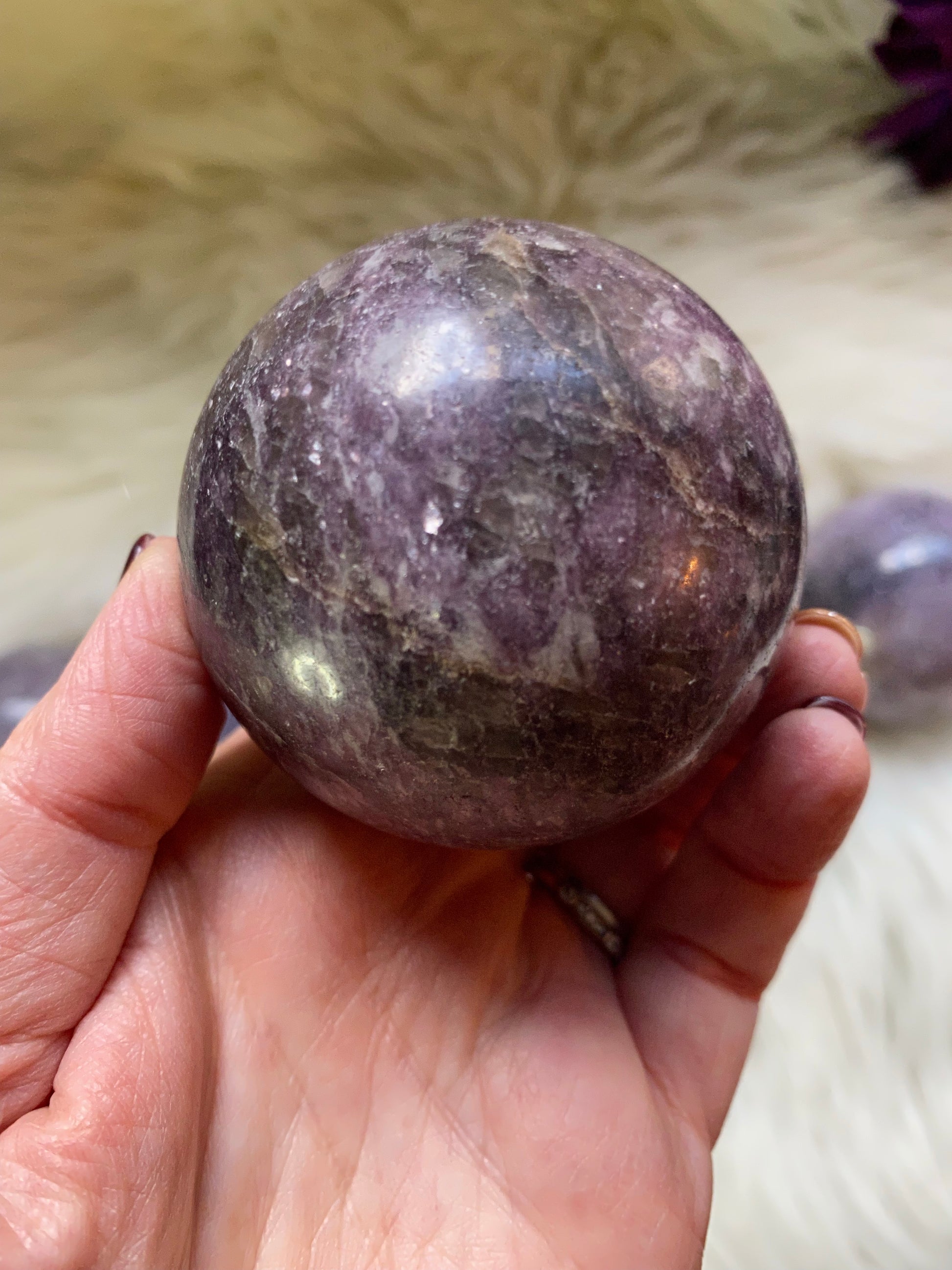 Lepidolite Sphere Polished - Cozy Coven