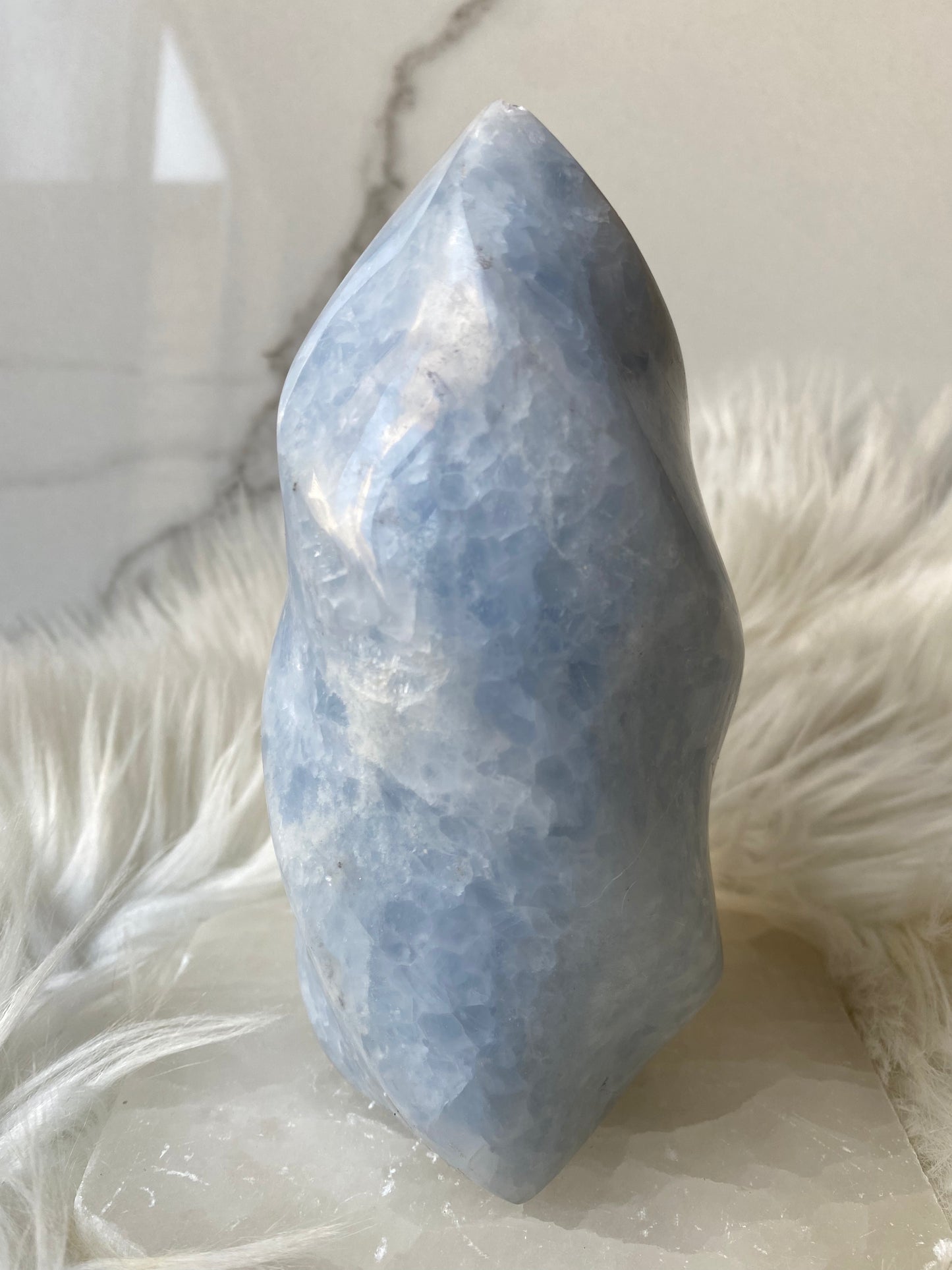 Blue Calcite Flame Tower- Large 2.4 Pounds (B)
