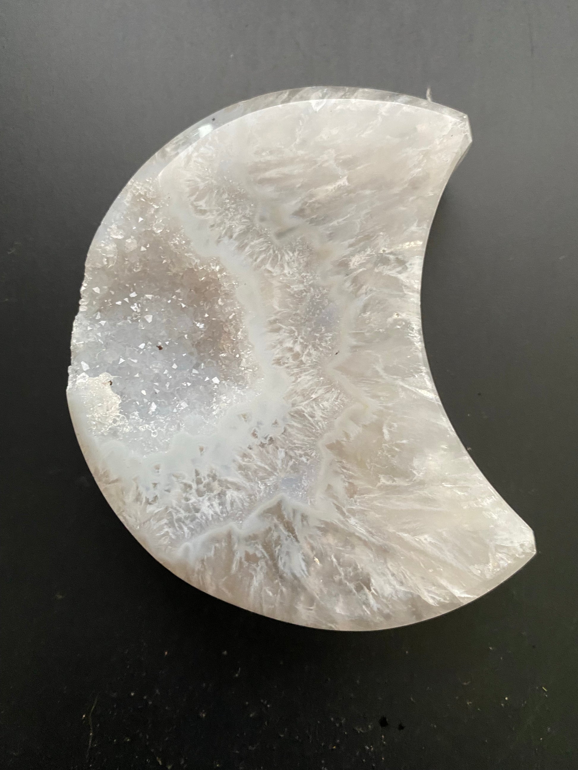 Druzy Agate Crescent Moons - The Healing Collective NY