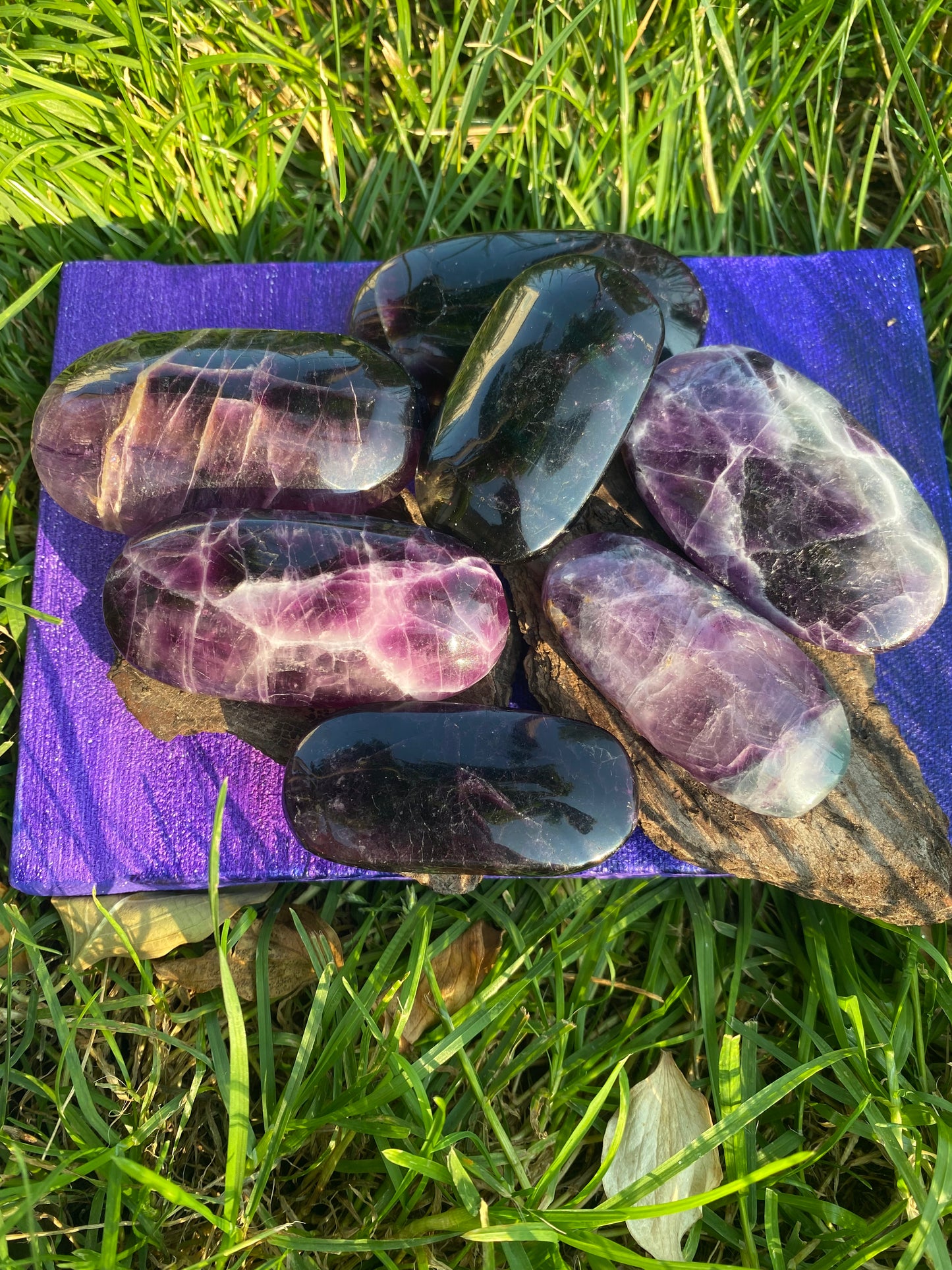 Rainbow Fluorite Palm Stone