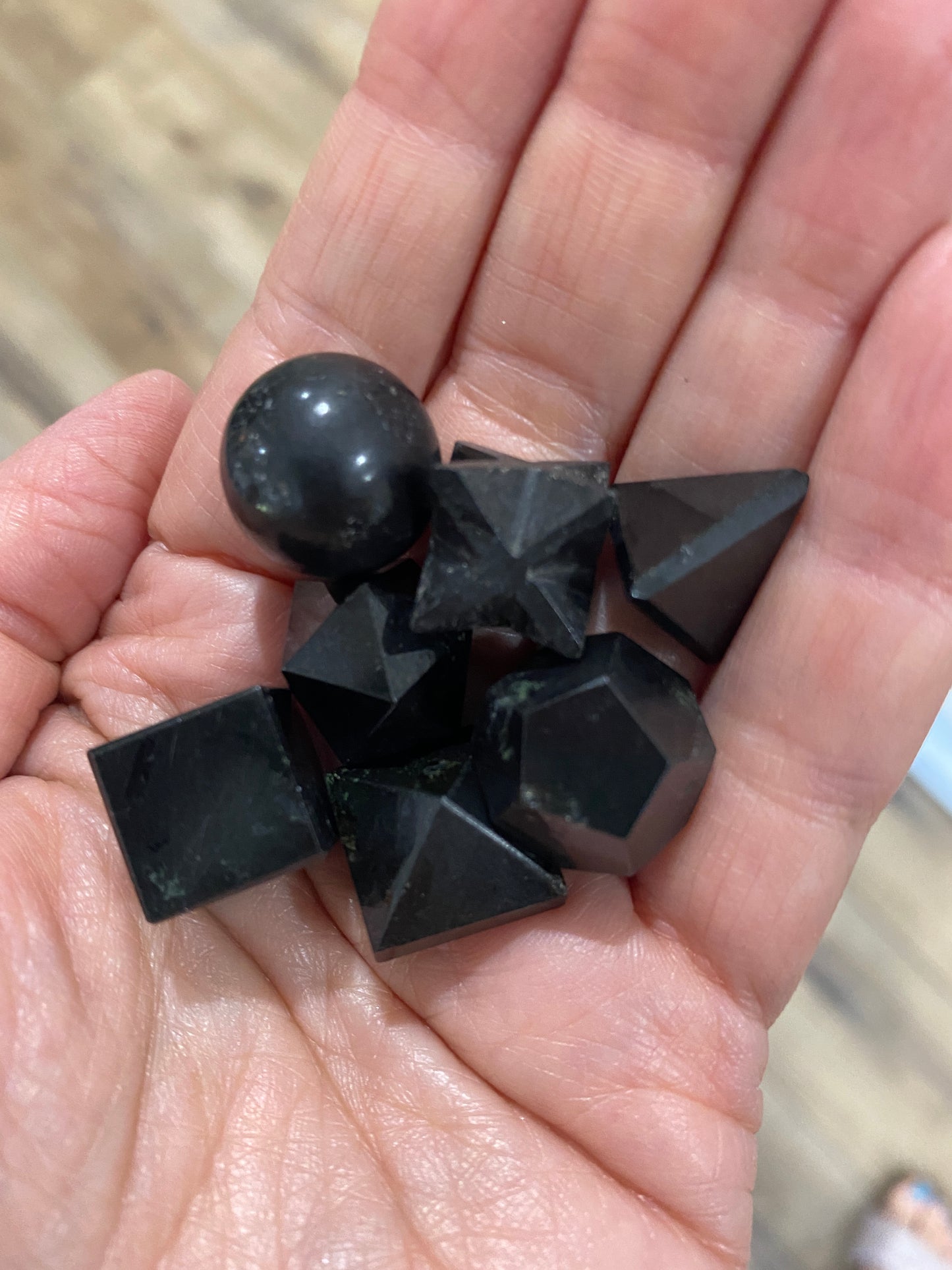 7 Platonic Solids w/ Protective Case