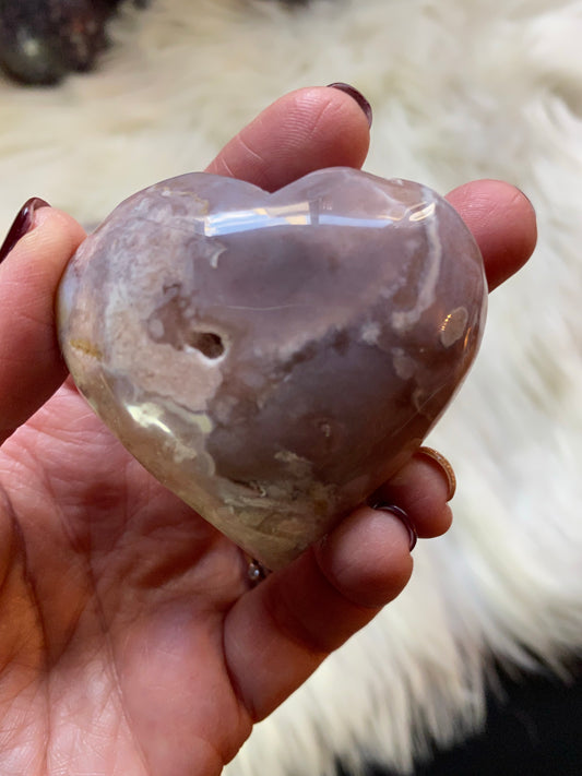 Flower Agate Hearts - Cozy Coven