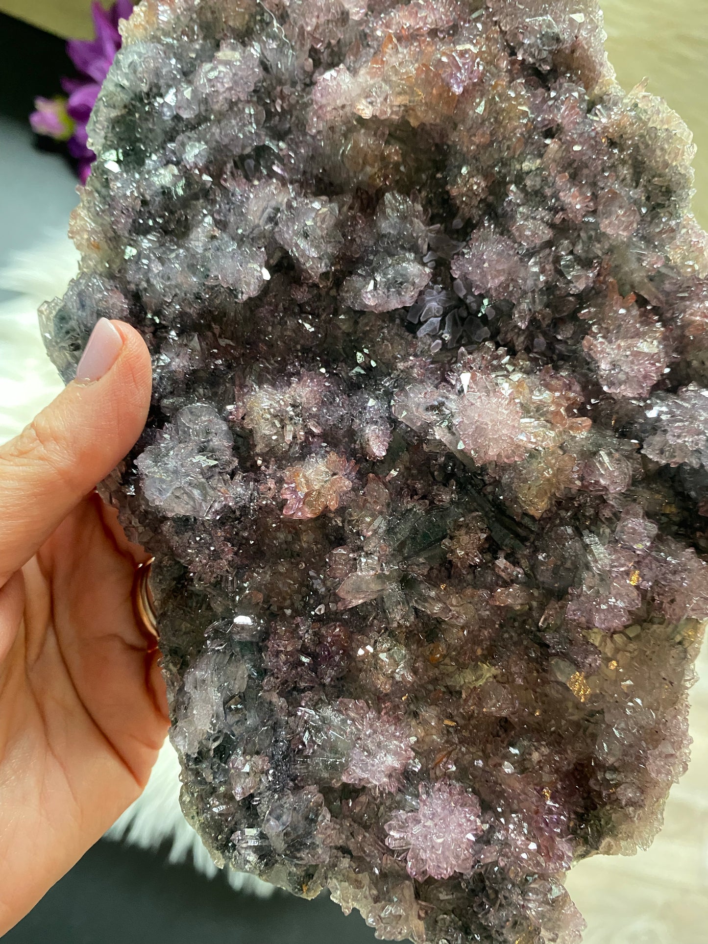 Natural Rainbow Amethyst Flower - The Healing Collective NY