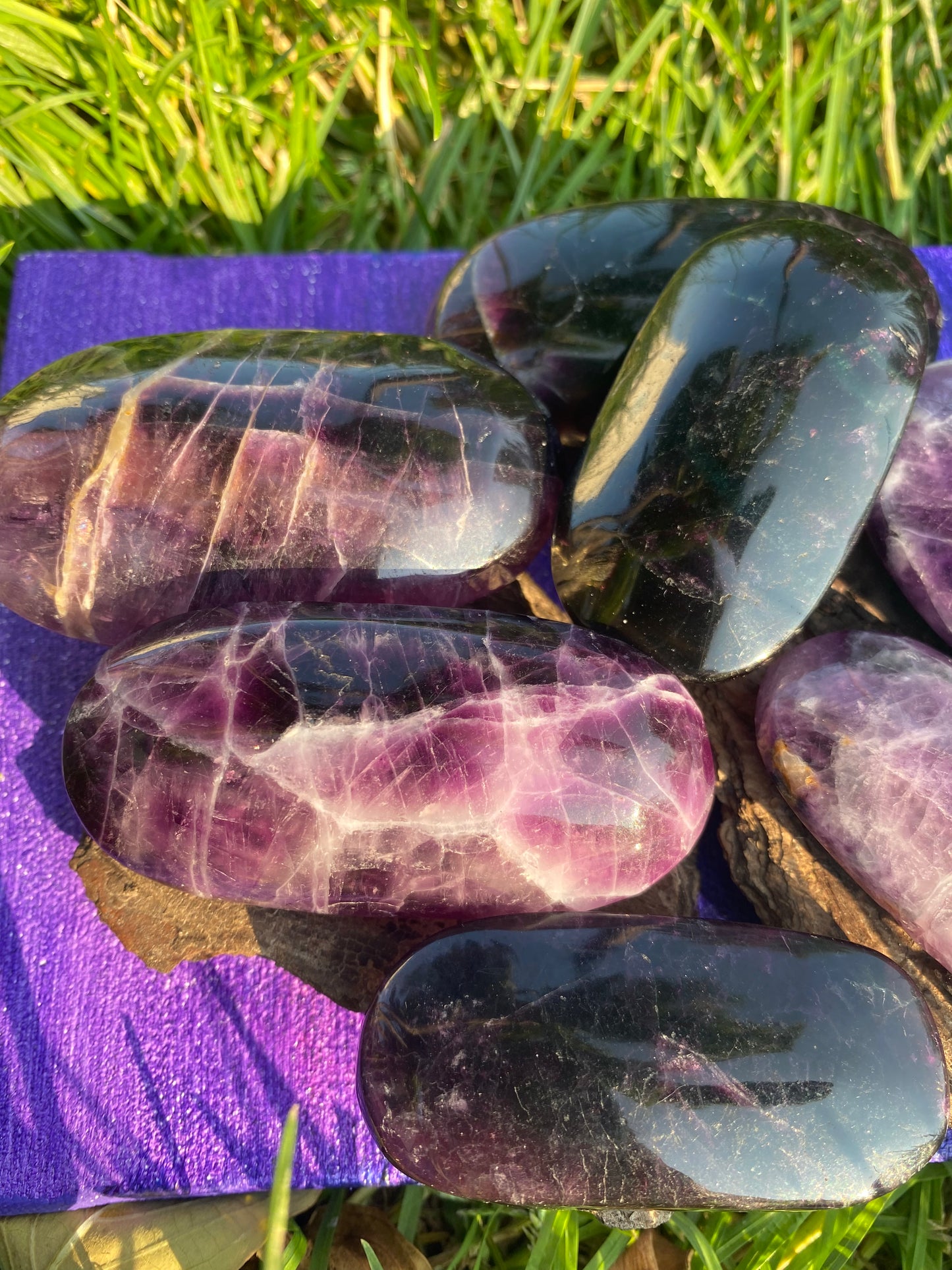 Rainbow Fluorite Palm Stone