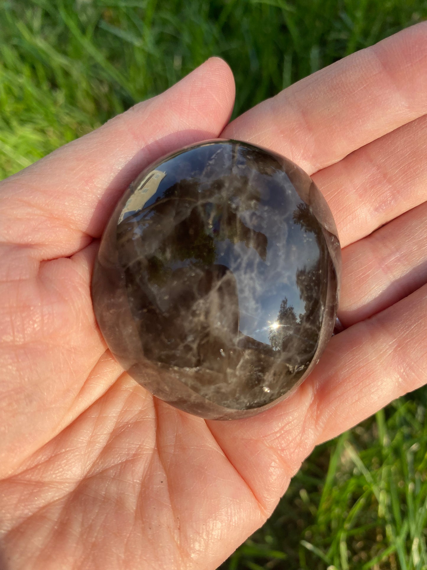 Smoky Quartz Palm Stone