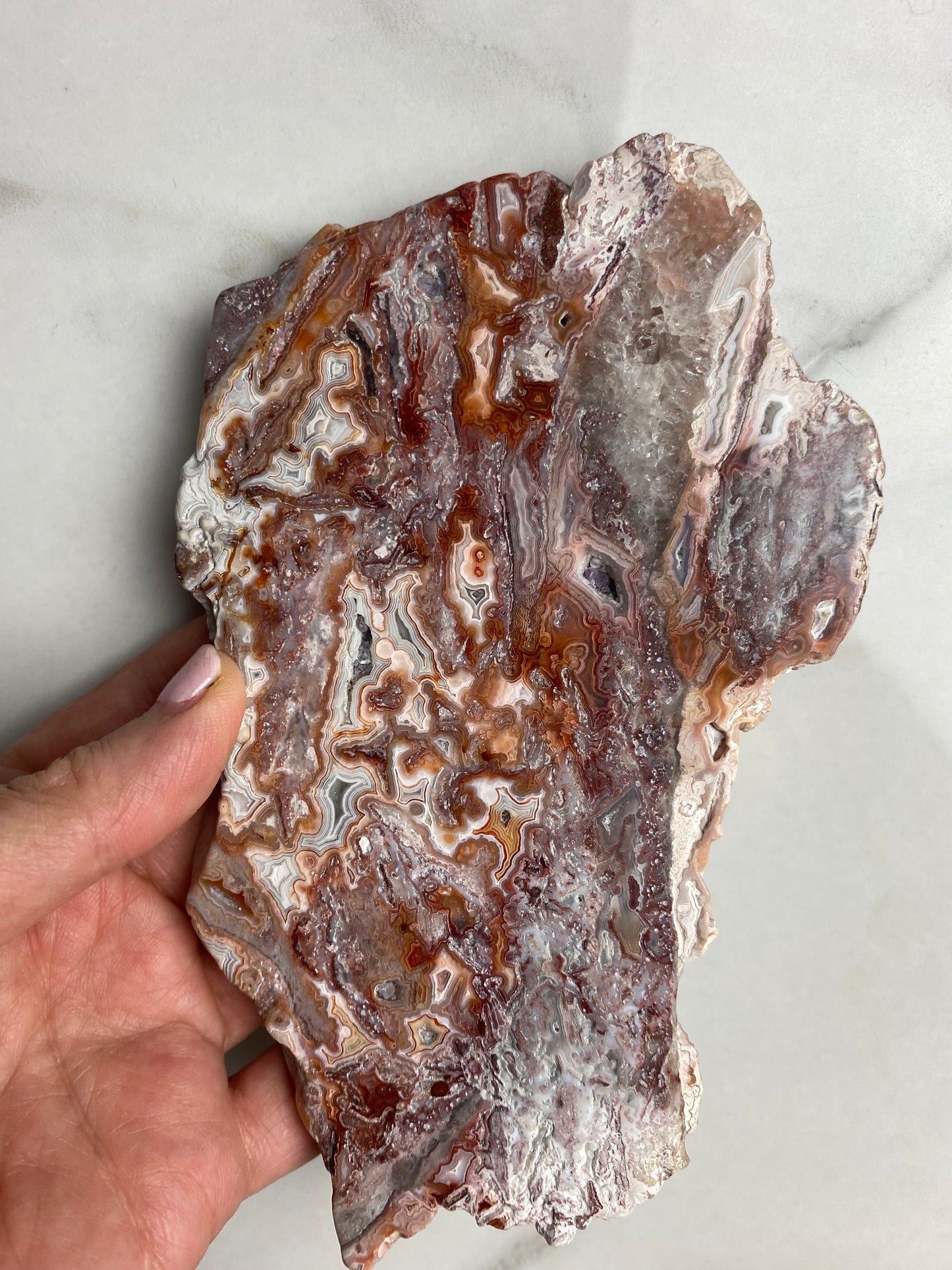 Crazy Lace / Mexican Druzy Agate Slab