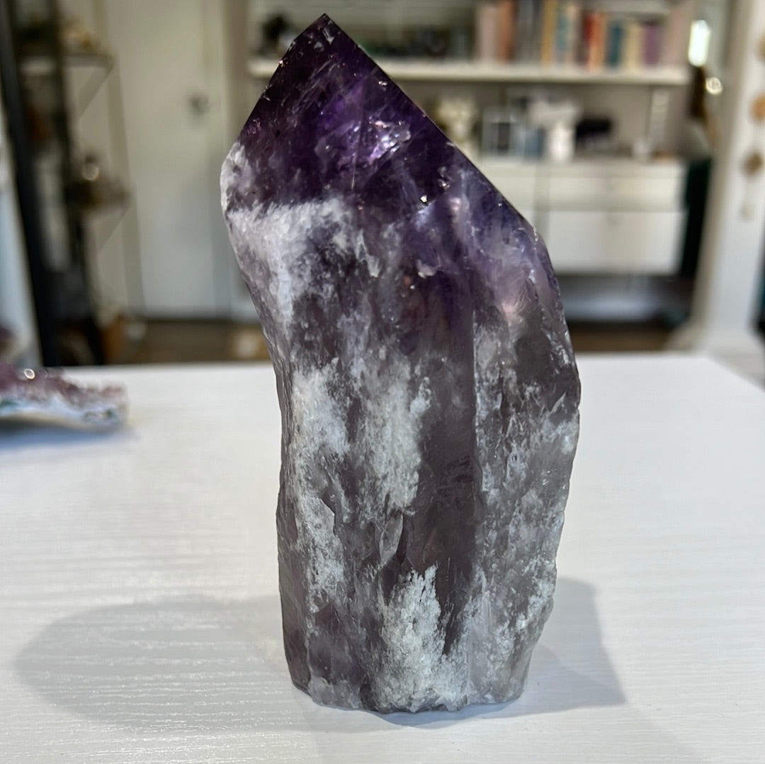 Phantom Amethyst Root Point / Rough Sides Polished Top/ Generator B640 - The Healing Collective NY