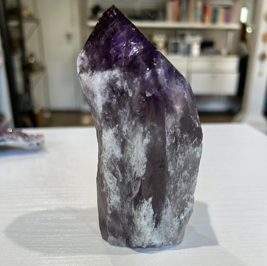 Phantom Amethyst Root Point / Rough Sides Polished Top/ Generator B640 - The Healing Collective NY