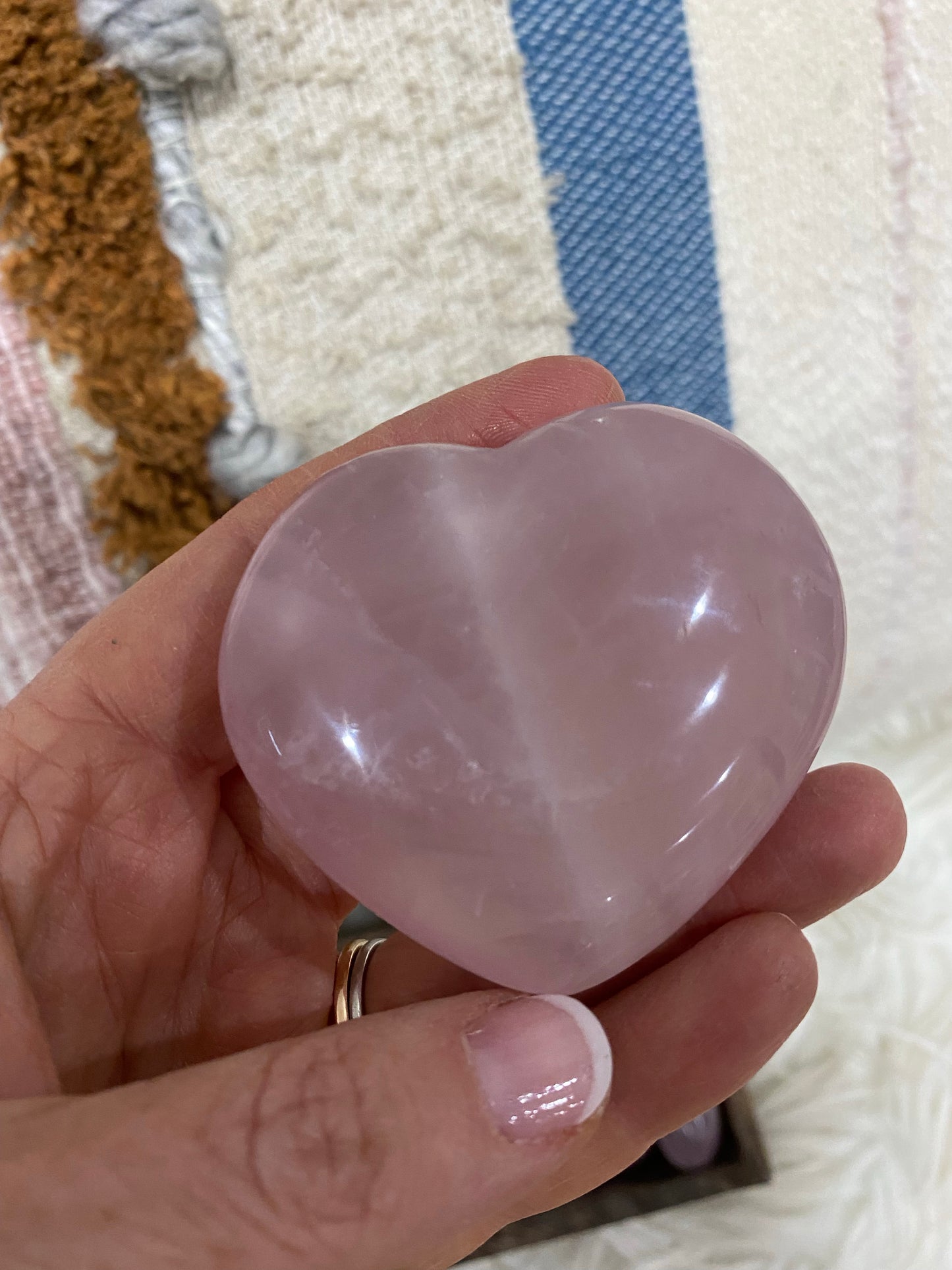 Rose Quartz Heart Palmstone