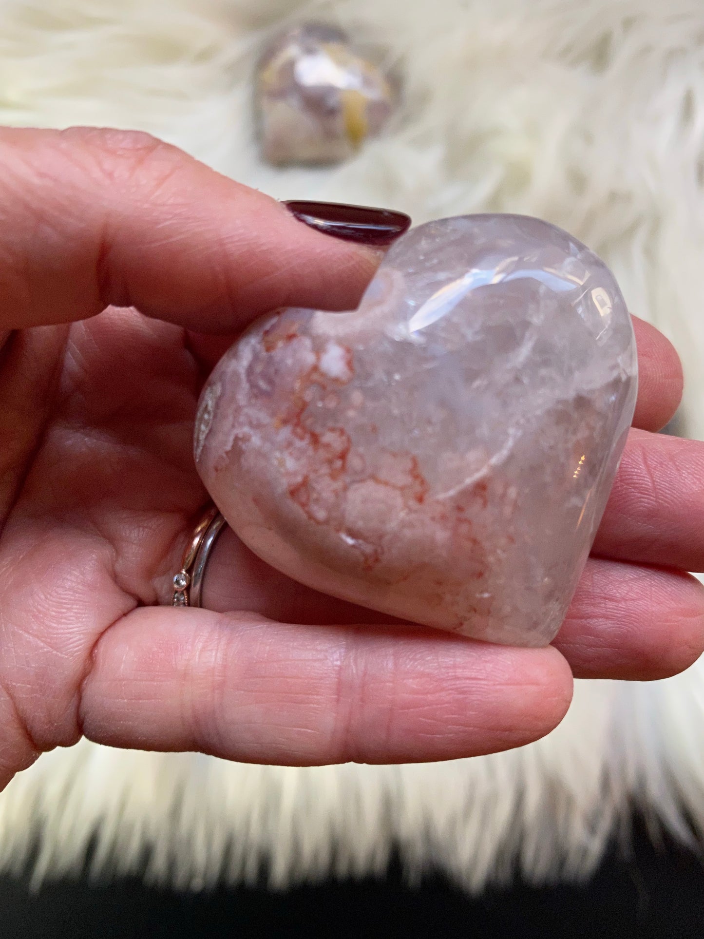 Flower Agate Hearts - Cozy Coven