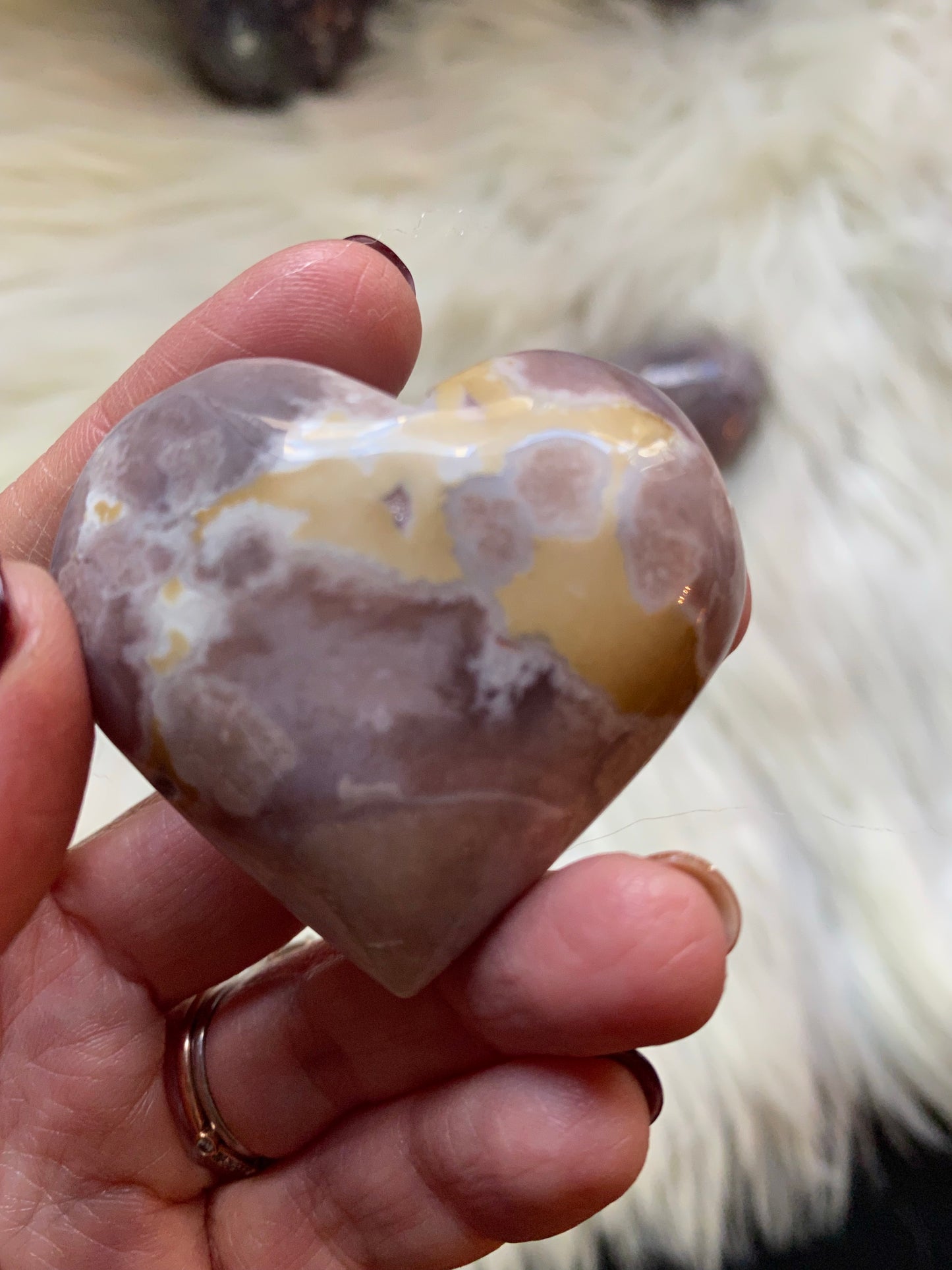 Flower Agate Hearts - Cozy Coven