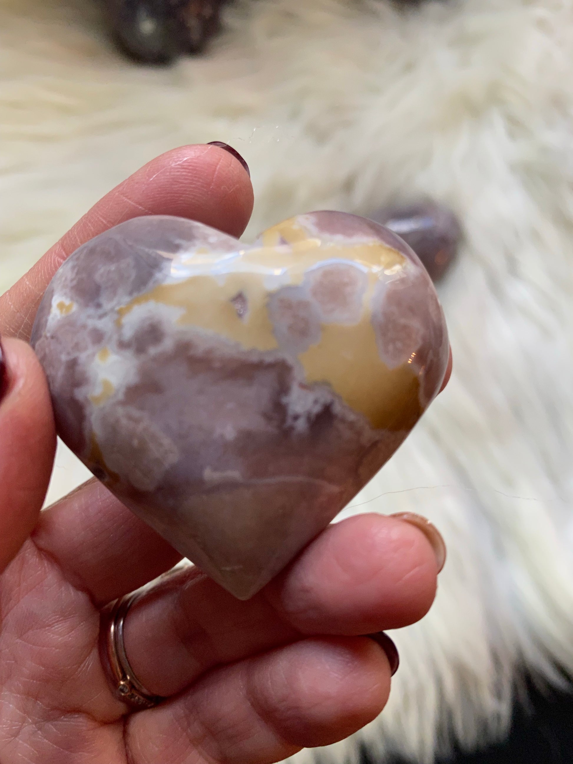 Flower Agate Hearts - Cozy Coven