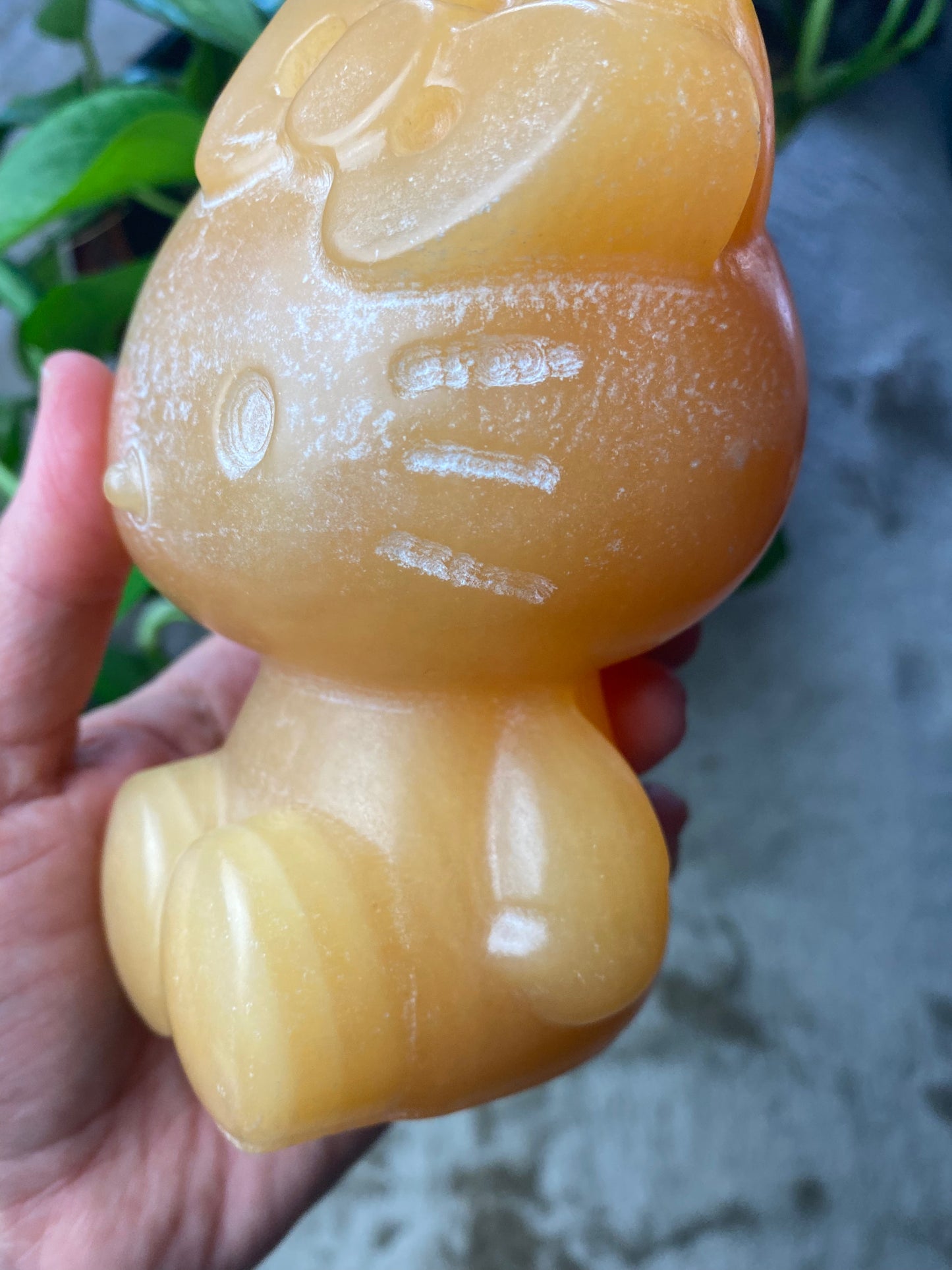 Orange Calcite Extra Large Hello Kitty Carving