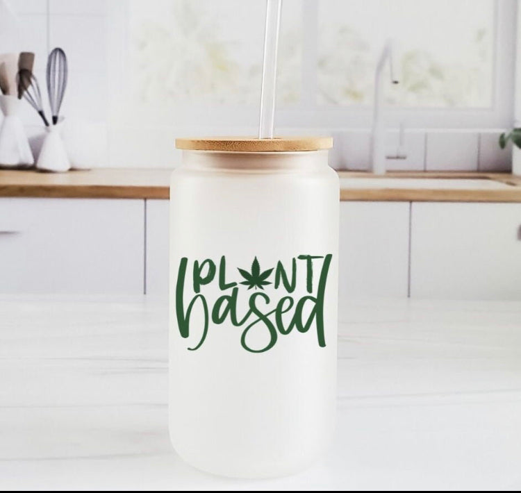 Plant Based Glass Can Cup | Frosted Glass Cup