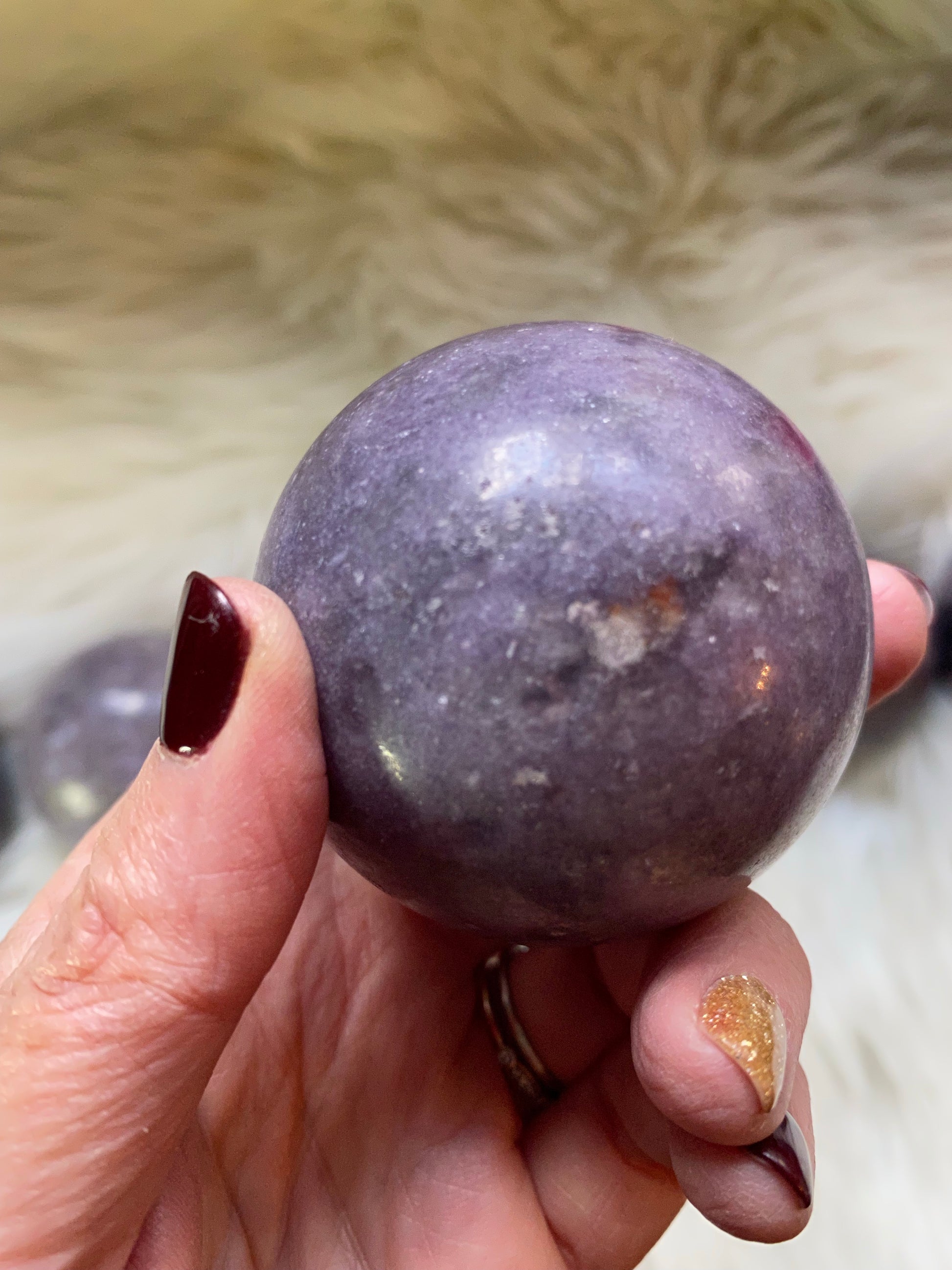 Lepidolite Sphere Polished - Cozy Coven