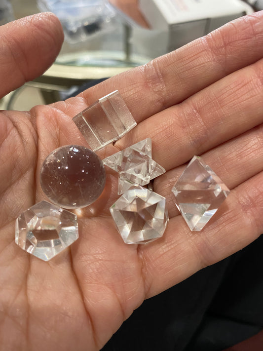 7 Platonic Solids w/ Protective Case