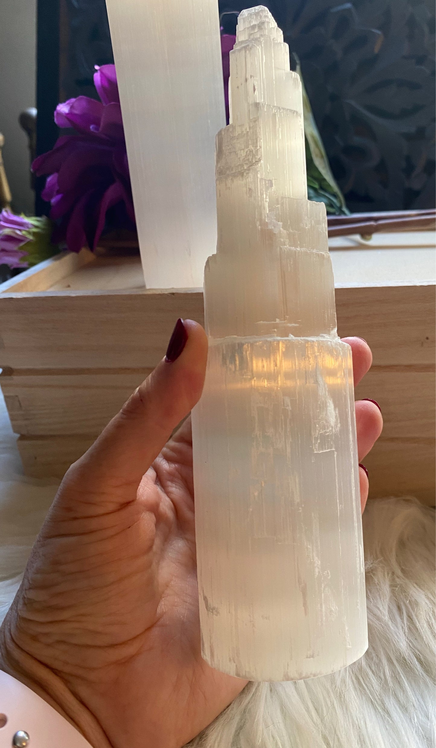 Large Selenite Clearing Tower - The Healing Collective NY