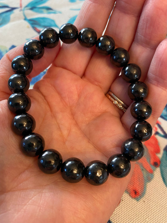 10mm beaded shungite bracelet