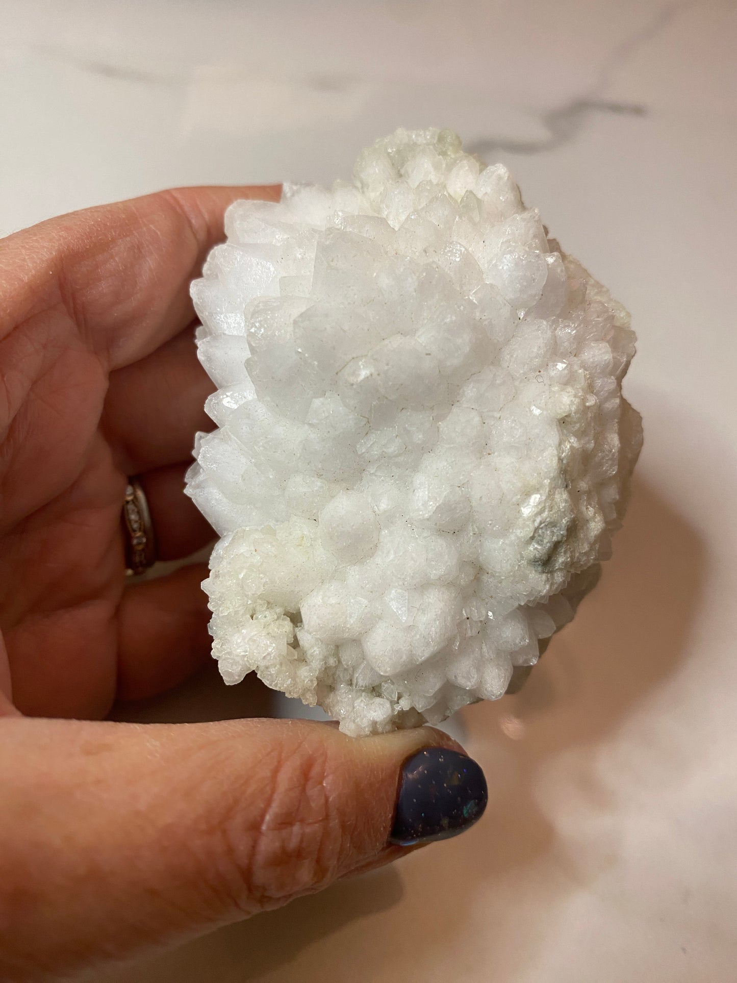 Moroccan Quartz Crystal Geode Cluster | Sugar Quartz | Healing Crystals Energy Stones | Rocks and Minerals | Mineral Specimen - Snow White