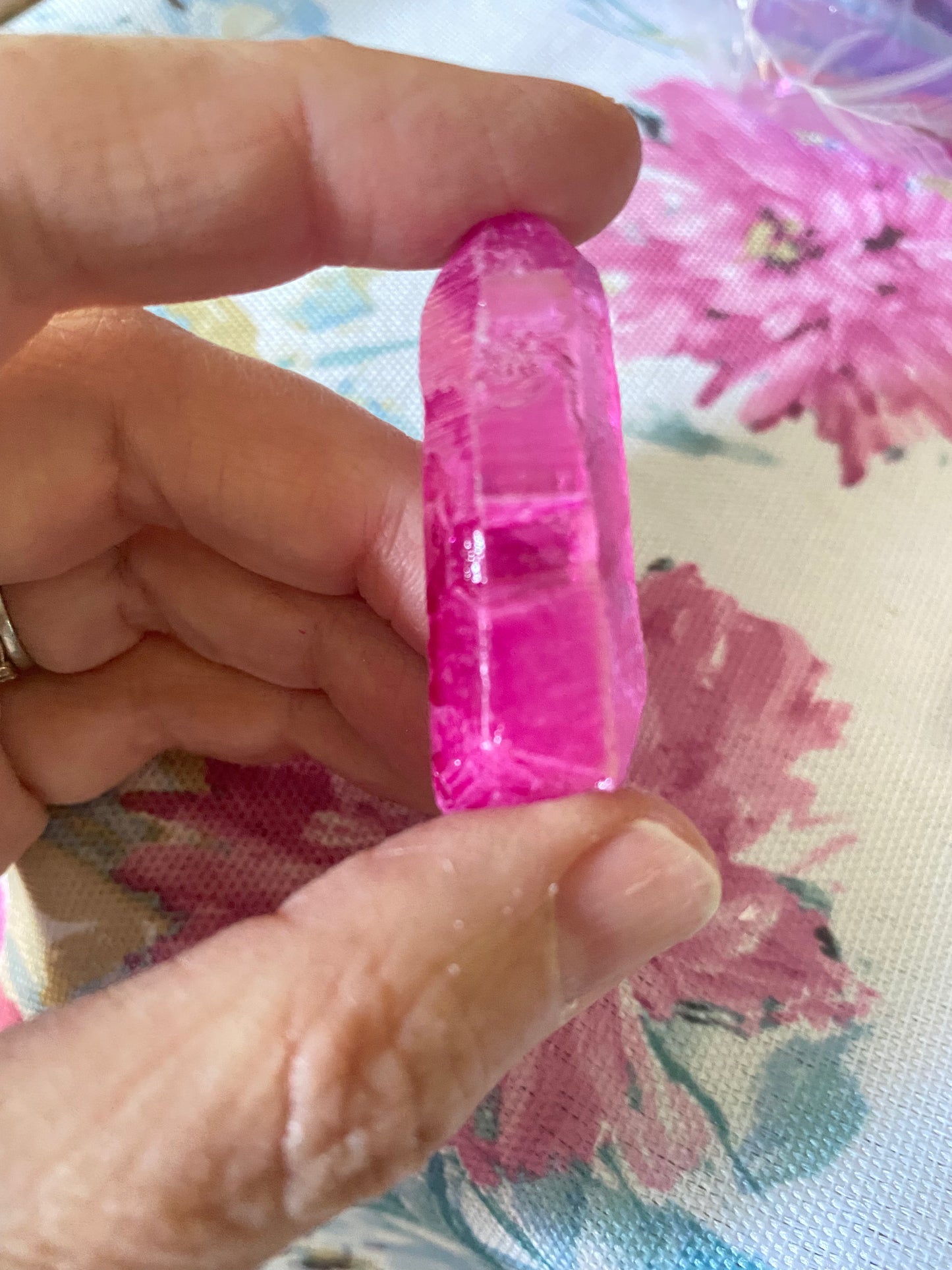 Pink and Purple Aura Quartz Mini Points