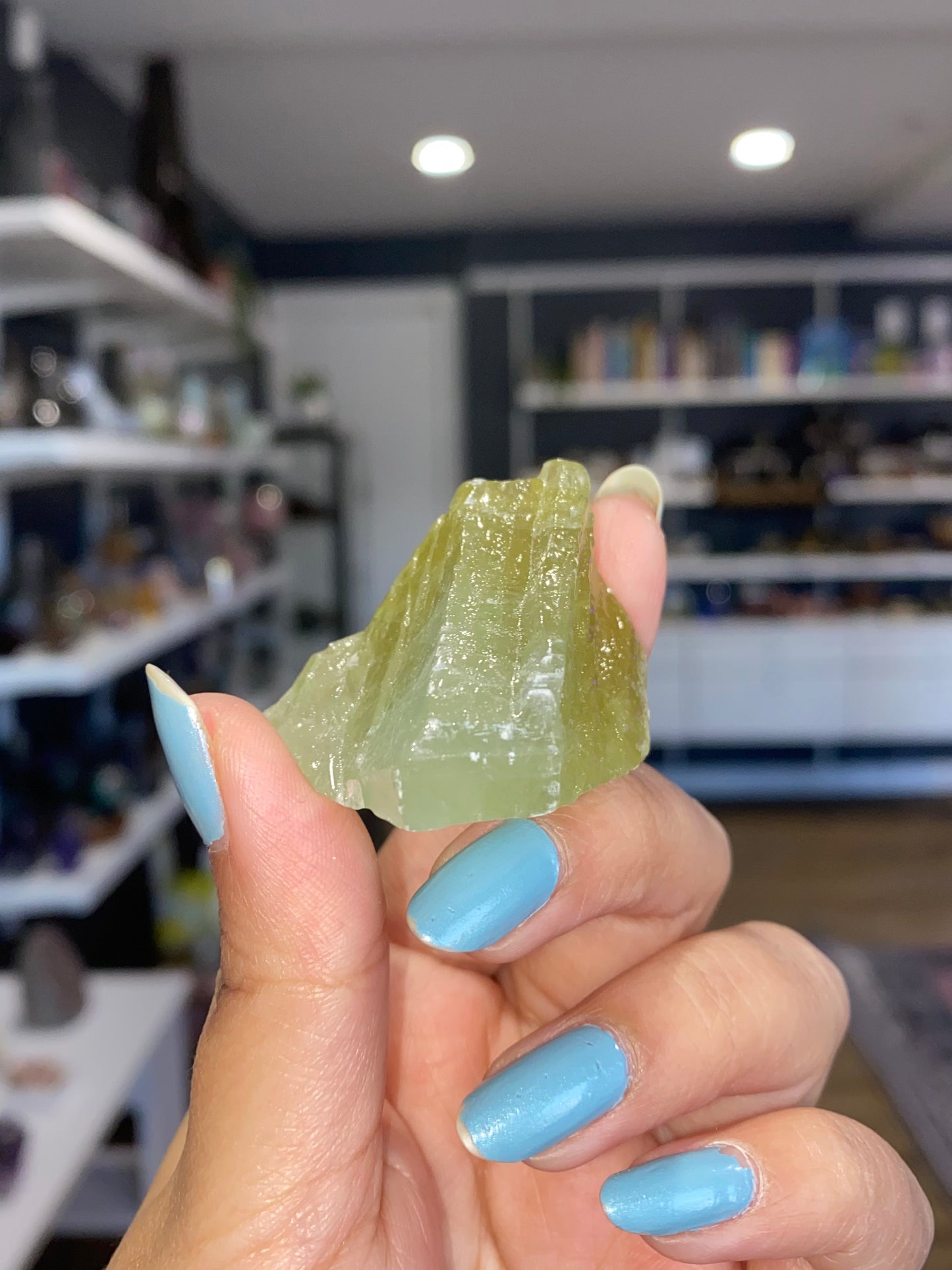Green Calcite Unpolished Raw Chunks