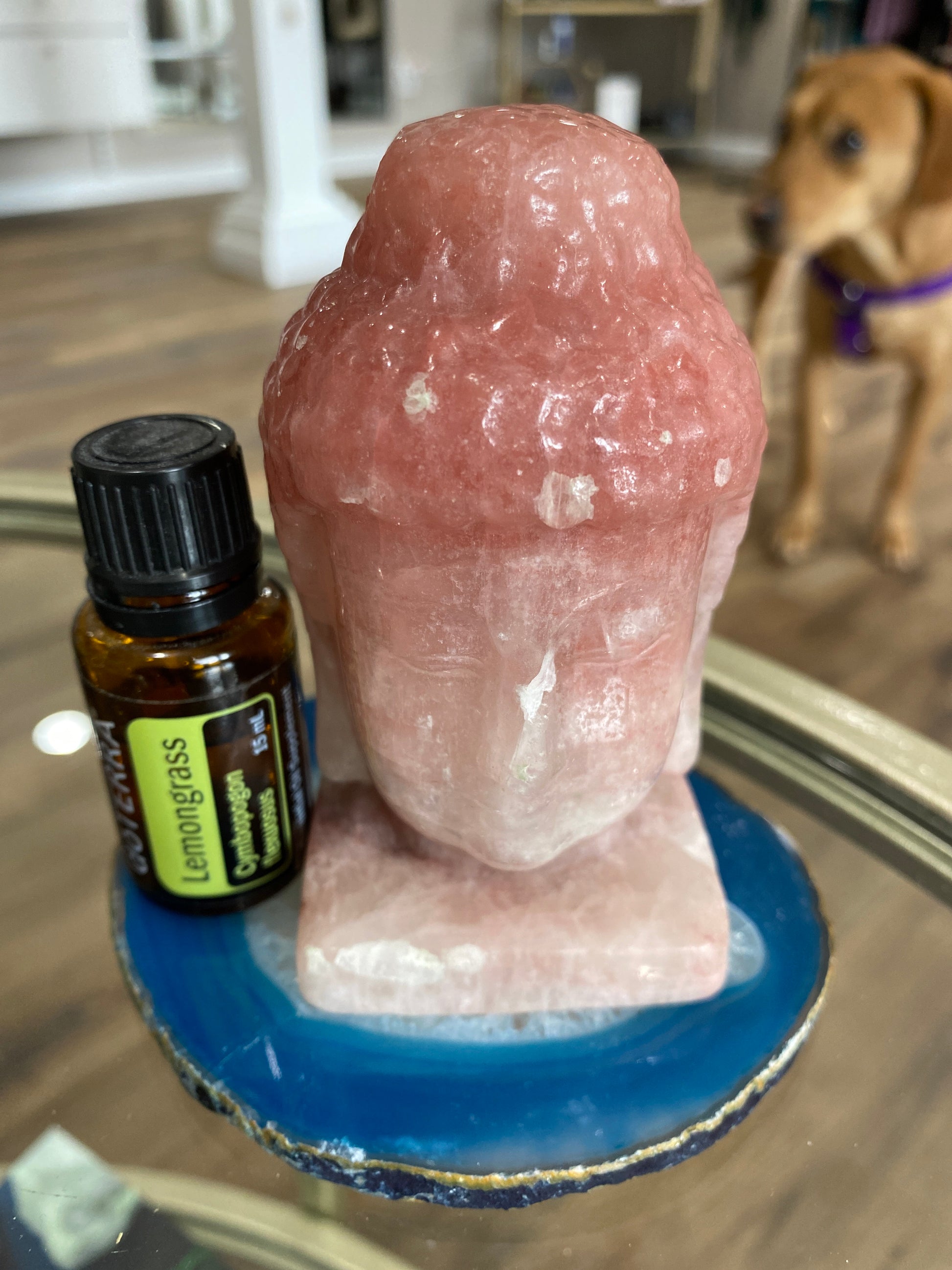 Strawberry Quartz Buddha Head Carving - The Healing Collective NY
