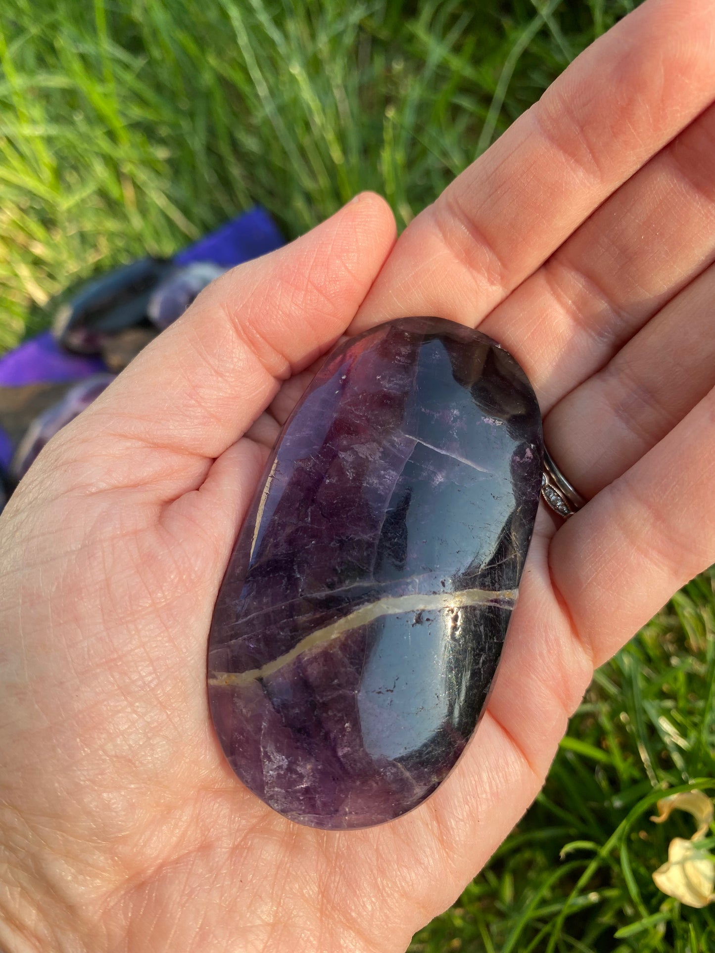 Rainbow Fluorite Palm Stone