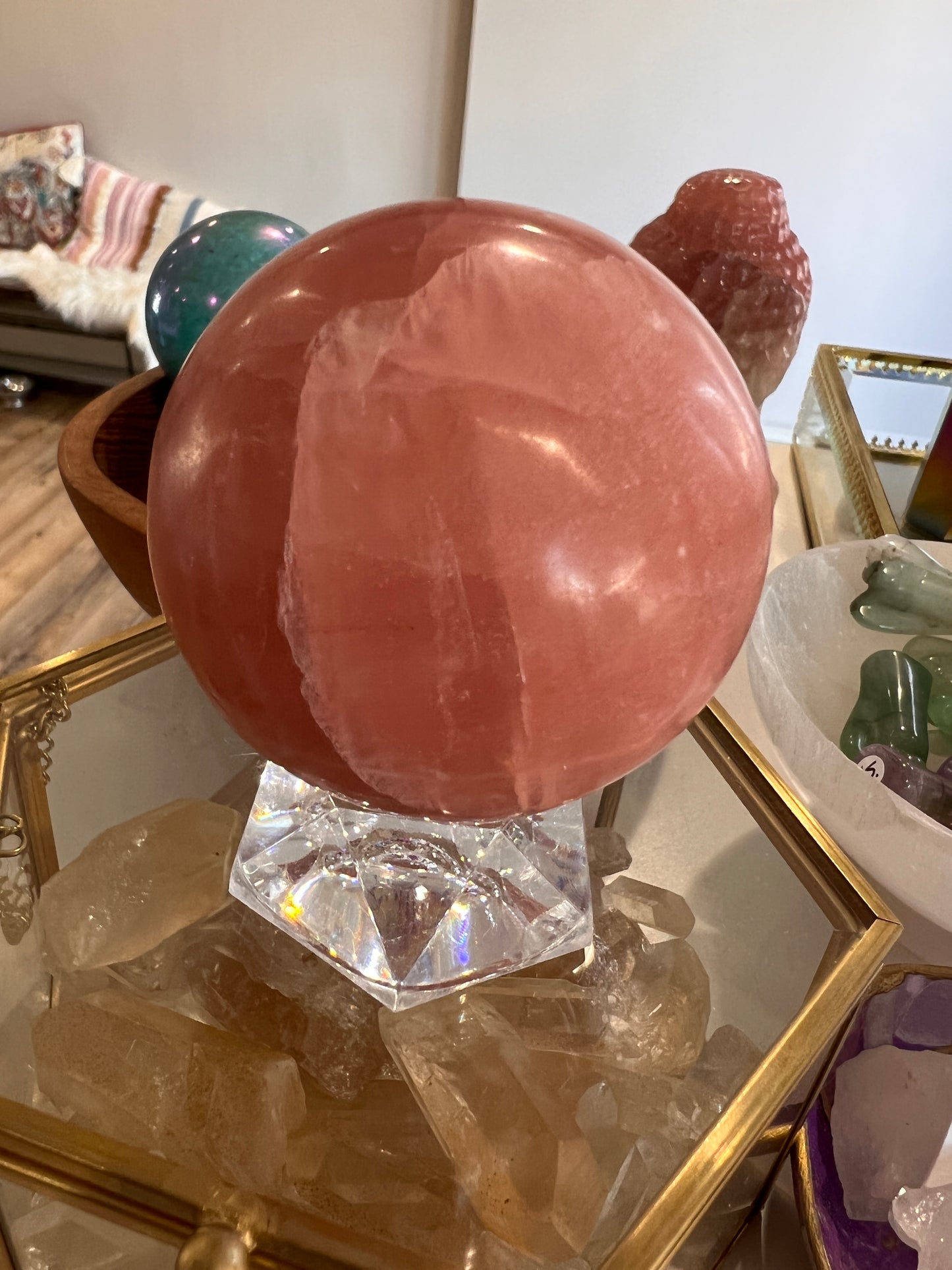 Rose Calcite Sphere - - Cozy Coven
