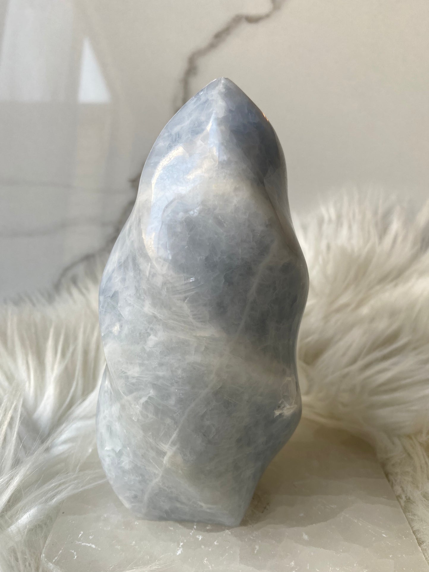 Blue Calcite Flame Tower- Large 2.4 Pounds (B)
