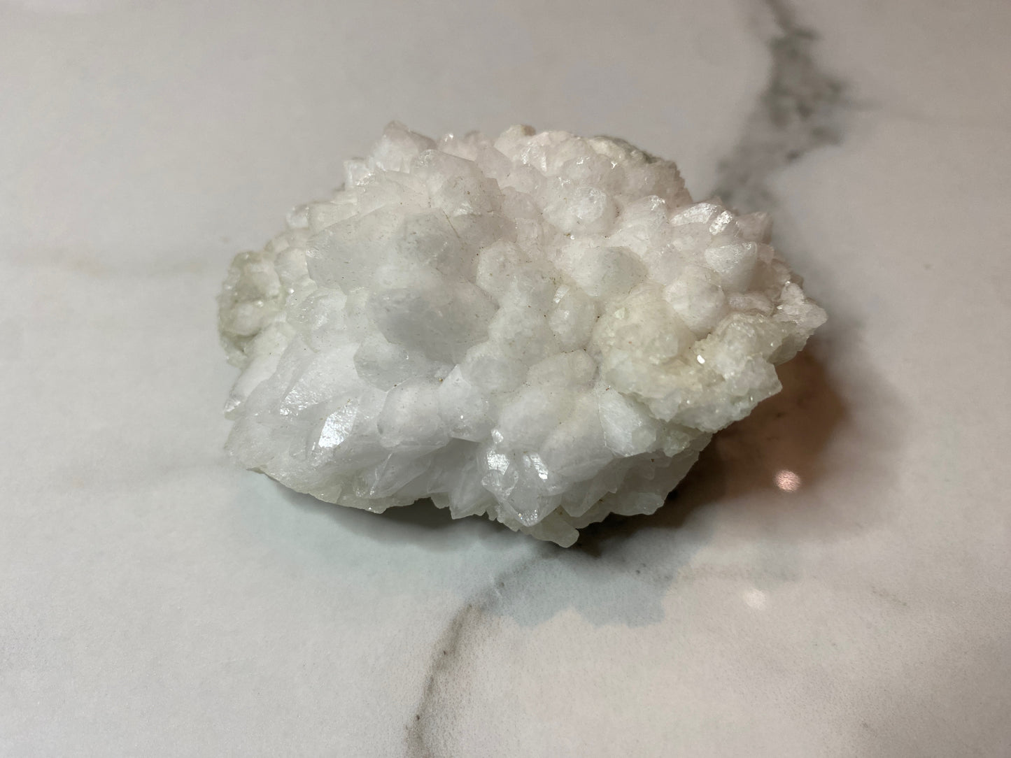 Moroccan Quartz Crystal Geode Cluster | Sugar Quartz | Healing Crystals Energy Stones | Rocks and Minerals | Mineral Specimen - Snow White