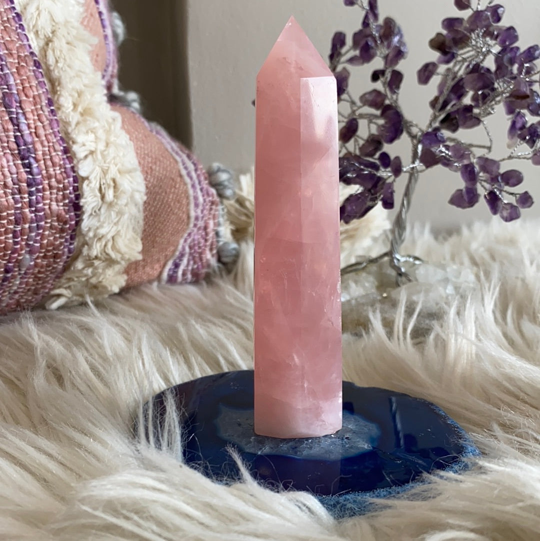Rose Quartz Tower -AA Quality - The Healing Collective NY