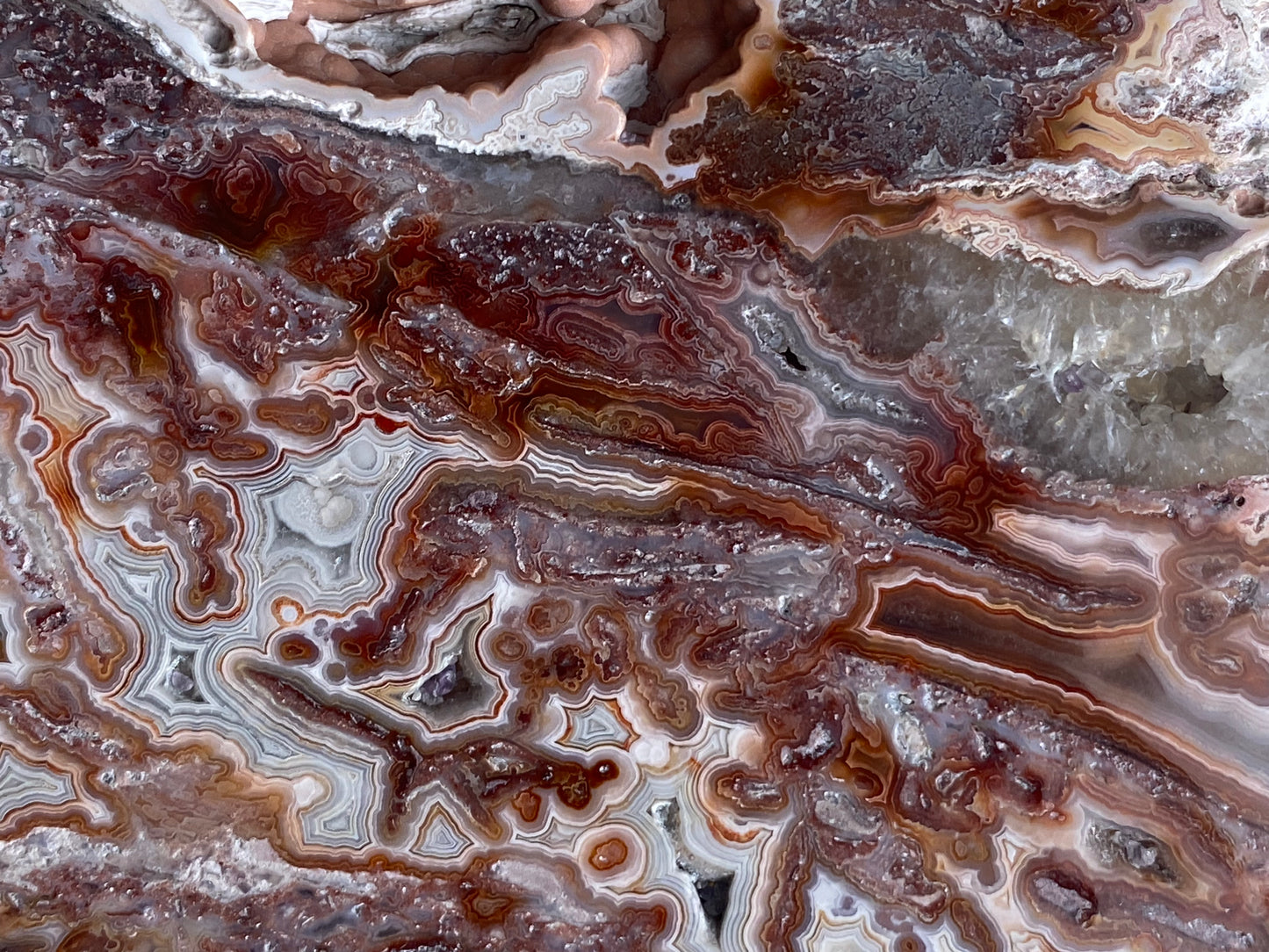 Crazy Lace / Mexican Druzy Agate Slab