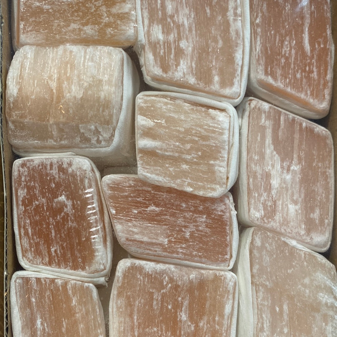 Peach Selenite Rough Natural Unpolished