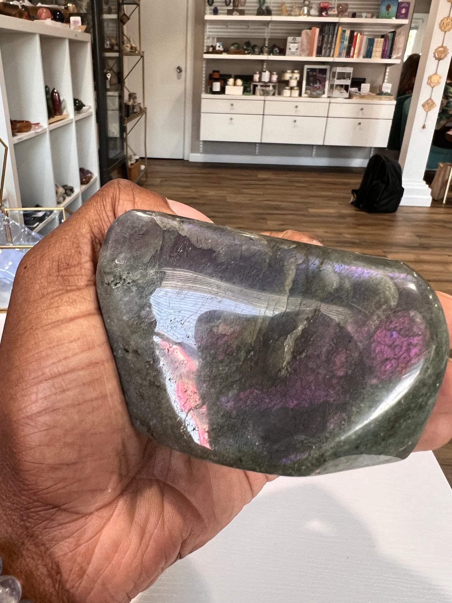 Rare Orange and Pink Flash Labradorite Free Form - The Healing Collective NY